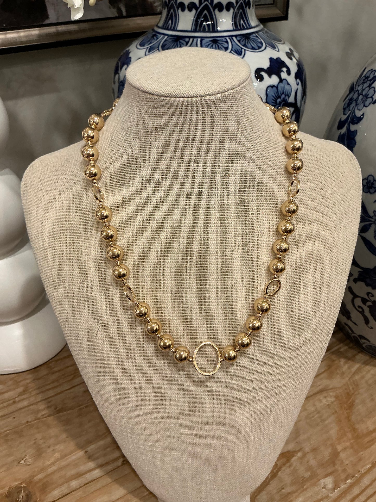 20"GOLD STRETCH BEAD NECK
