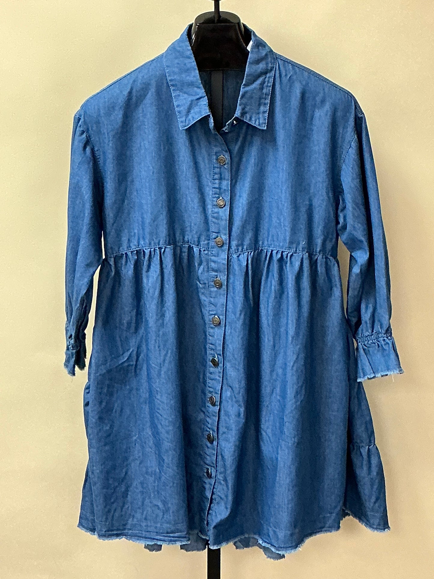 TIERED LONG SLV DRESS