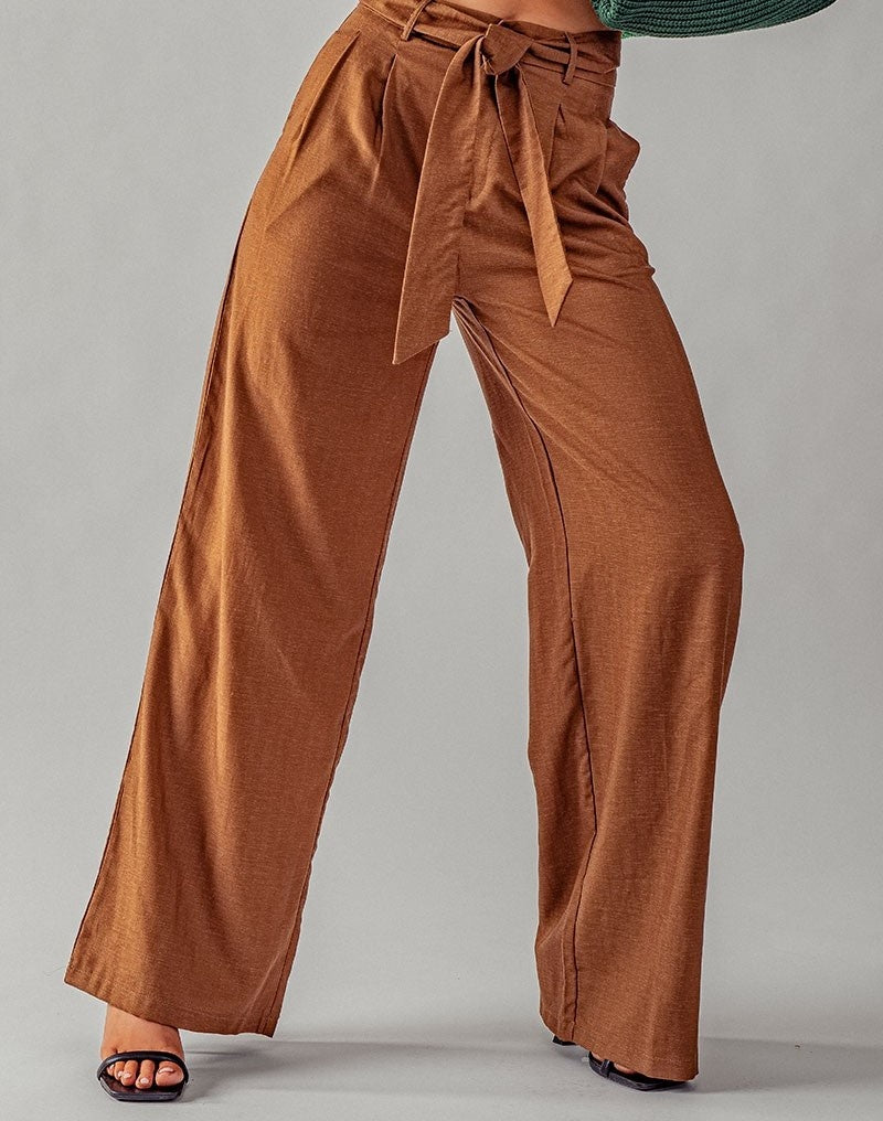 TIE WIDE LEG PANTS (0647-2407