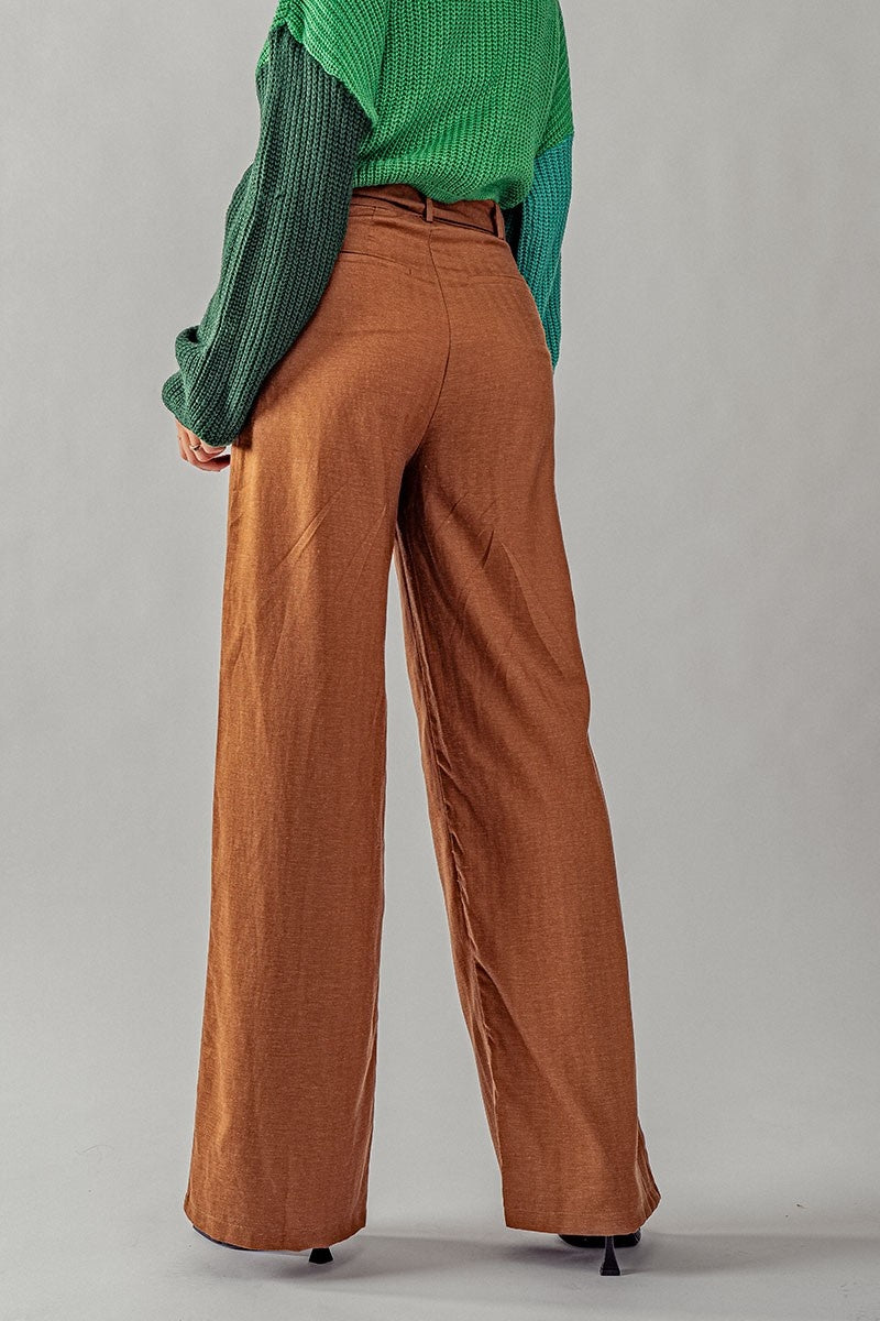 TIE WIDE LEG PANTS (0647-2407