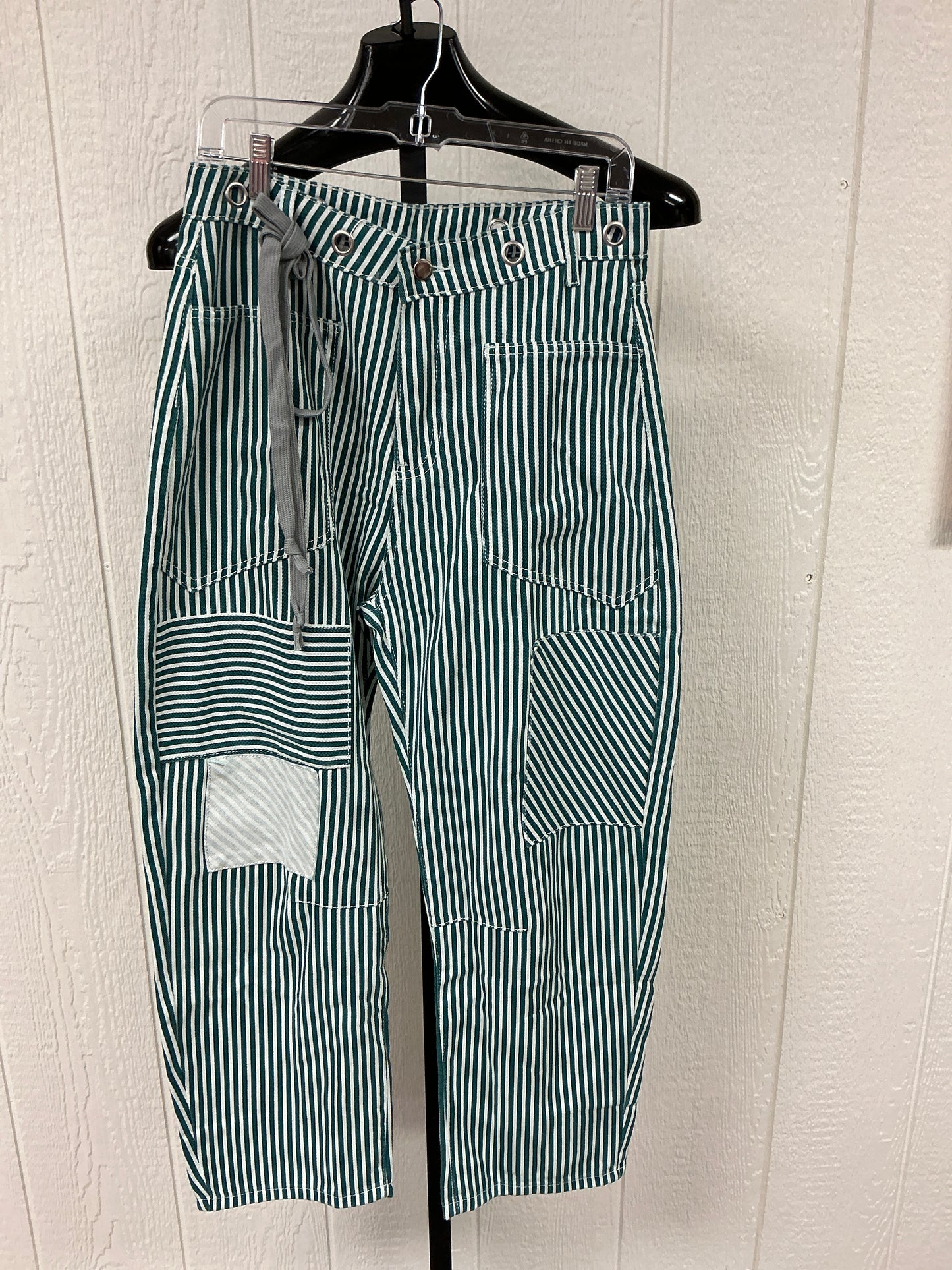 MID RISE DRAWSTRING WIDE LEG(GREEN)