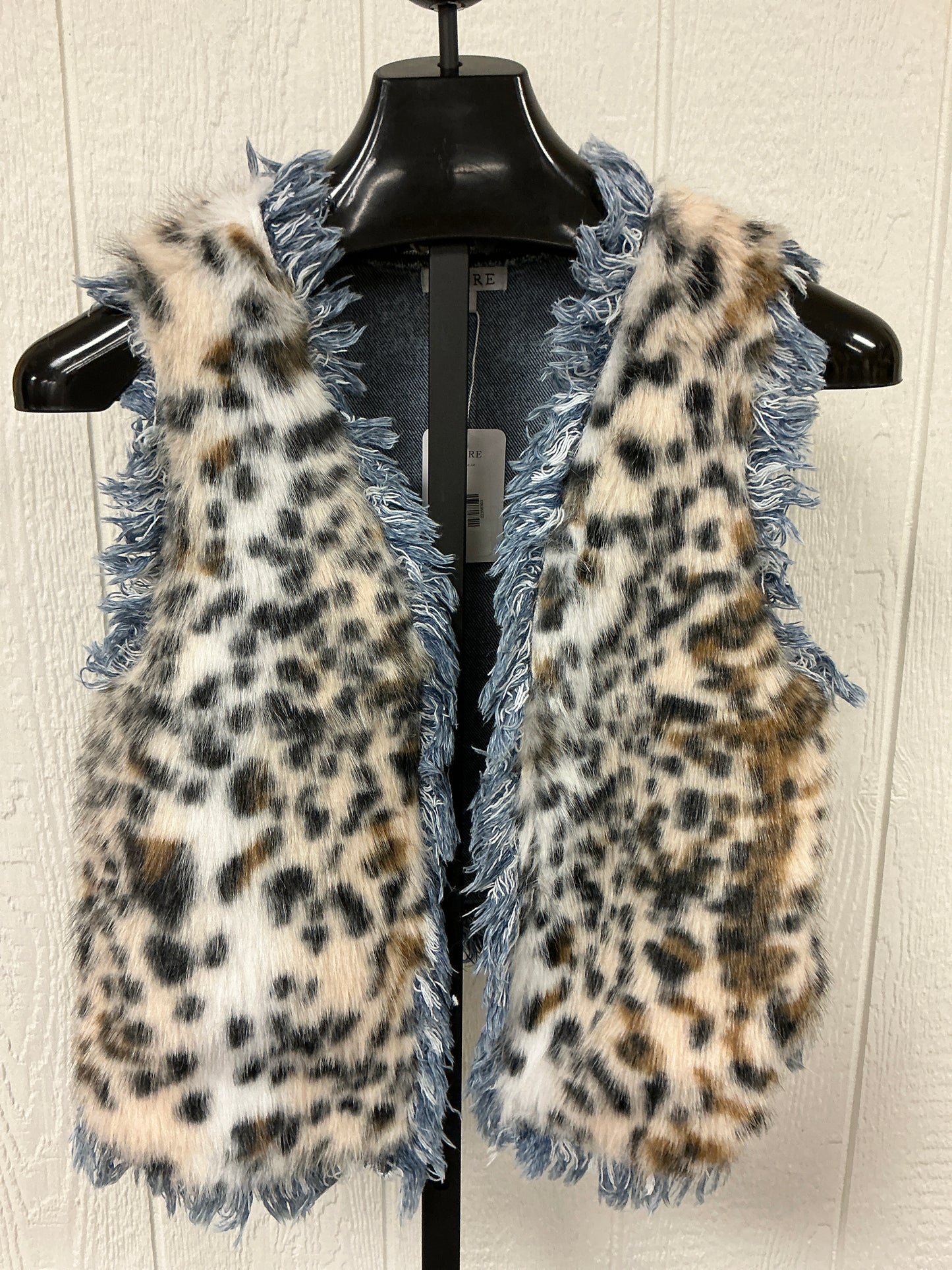 DENIM/FAUX FUR PATCH VEST