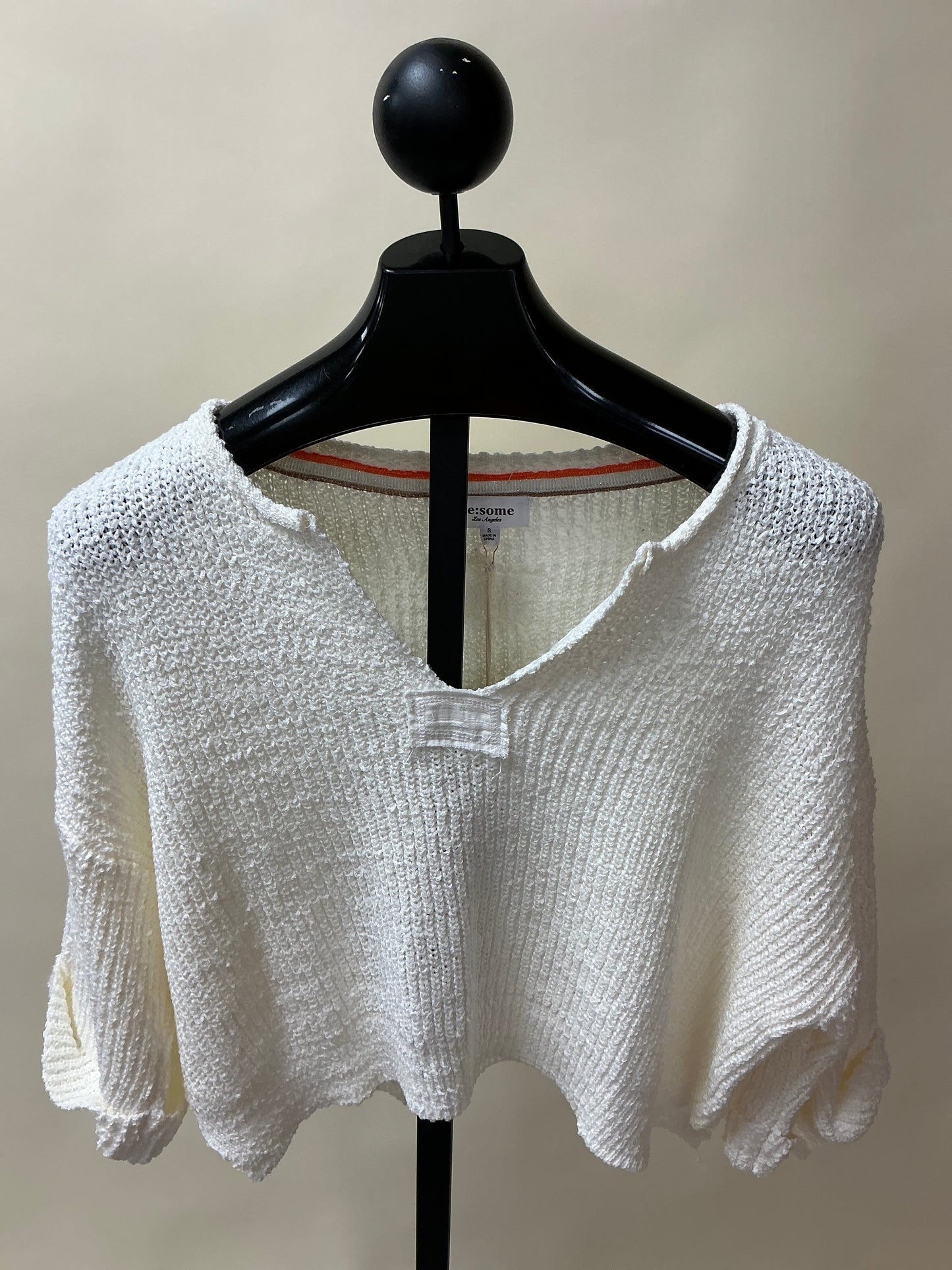 TEXTURED V-NECK LONG SLV (SK11095