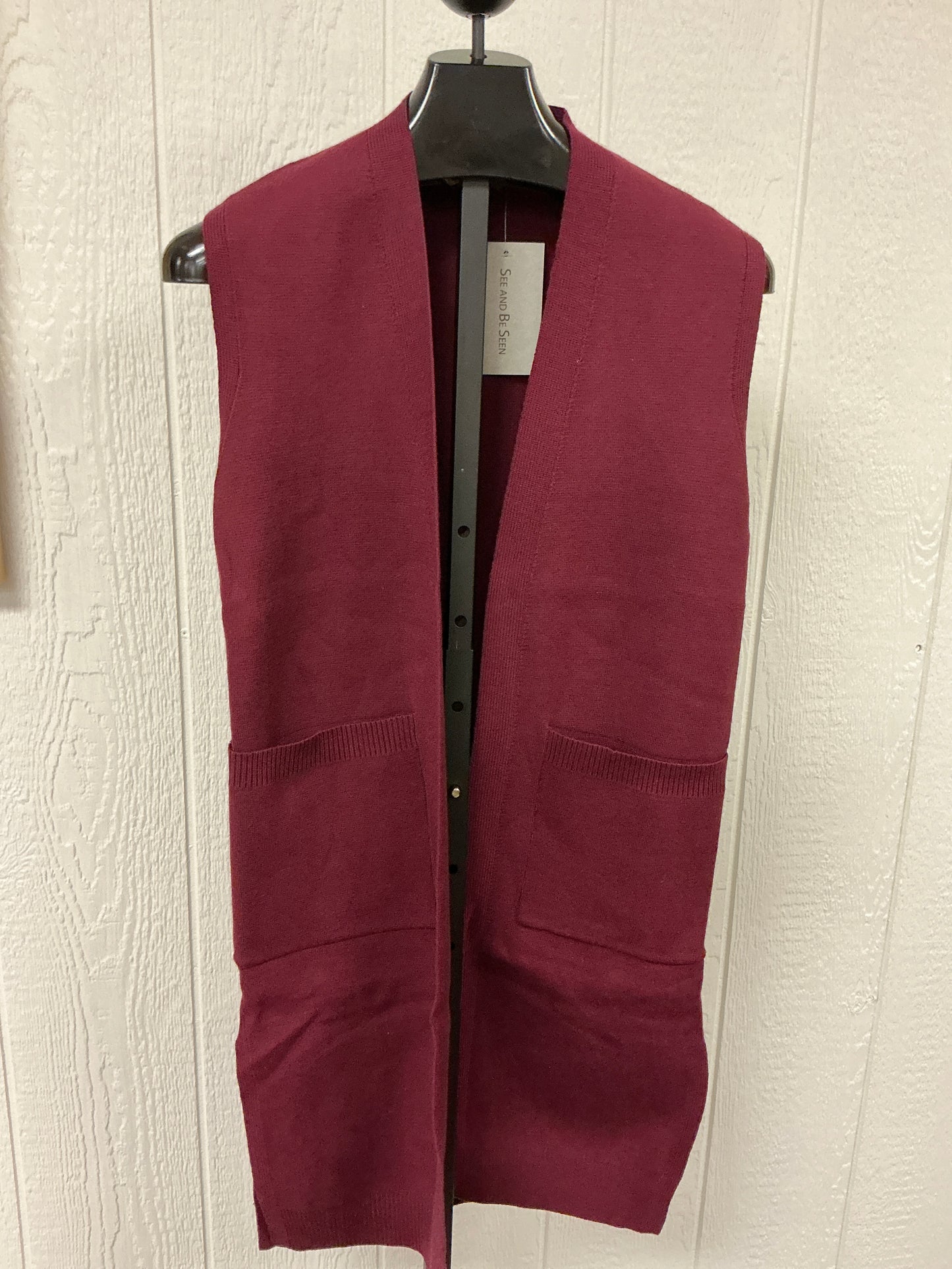 BURGUNDY LONG VEST (SW6655