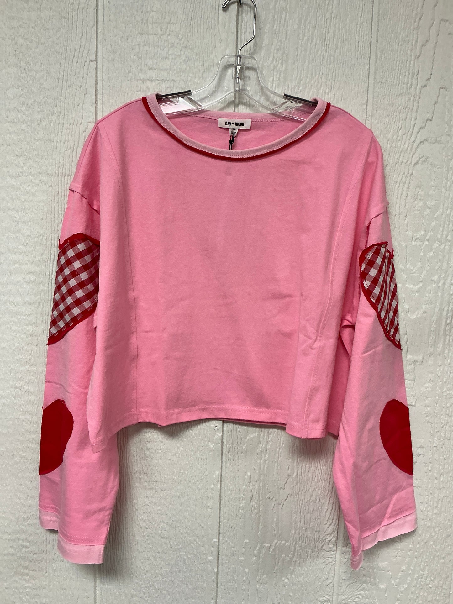 VALENTINE HEART PATCHWORK KNIT TOP