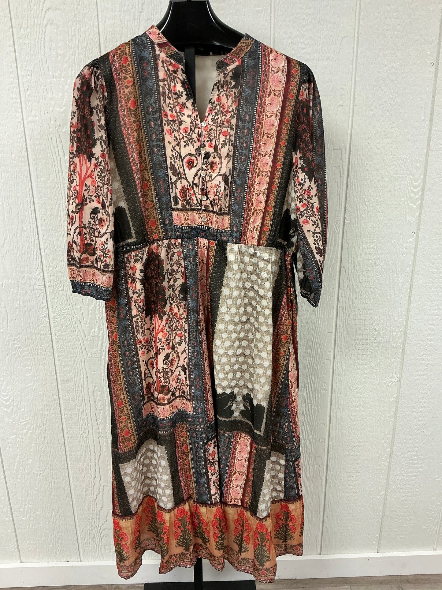 PATCHWORK LONG SLV MAXI(PSD5462-X