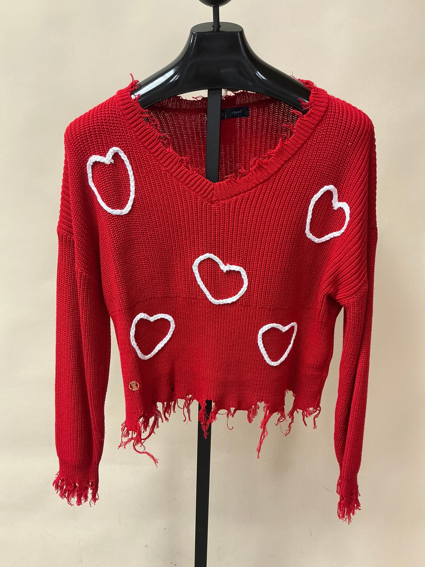 RED SWEATER W/HEARTS