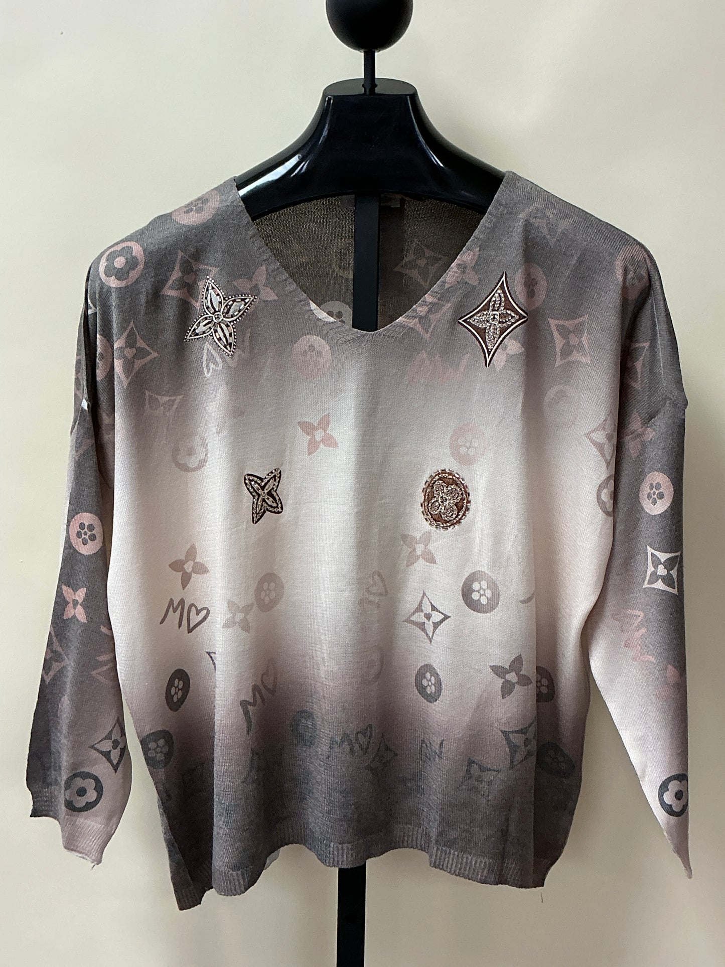 PRINT SWEATERS TAUPE/BEIGE