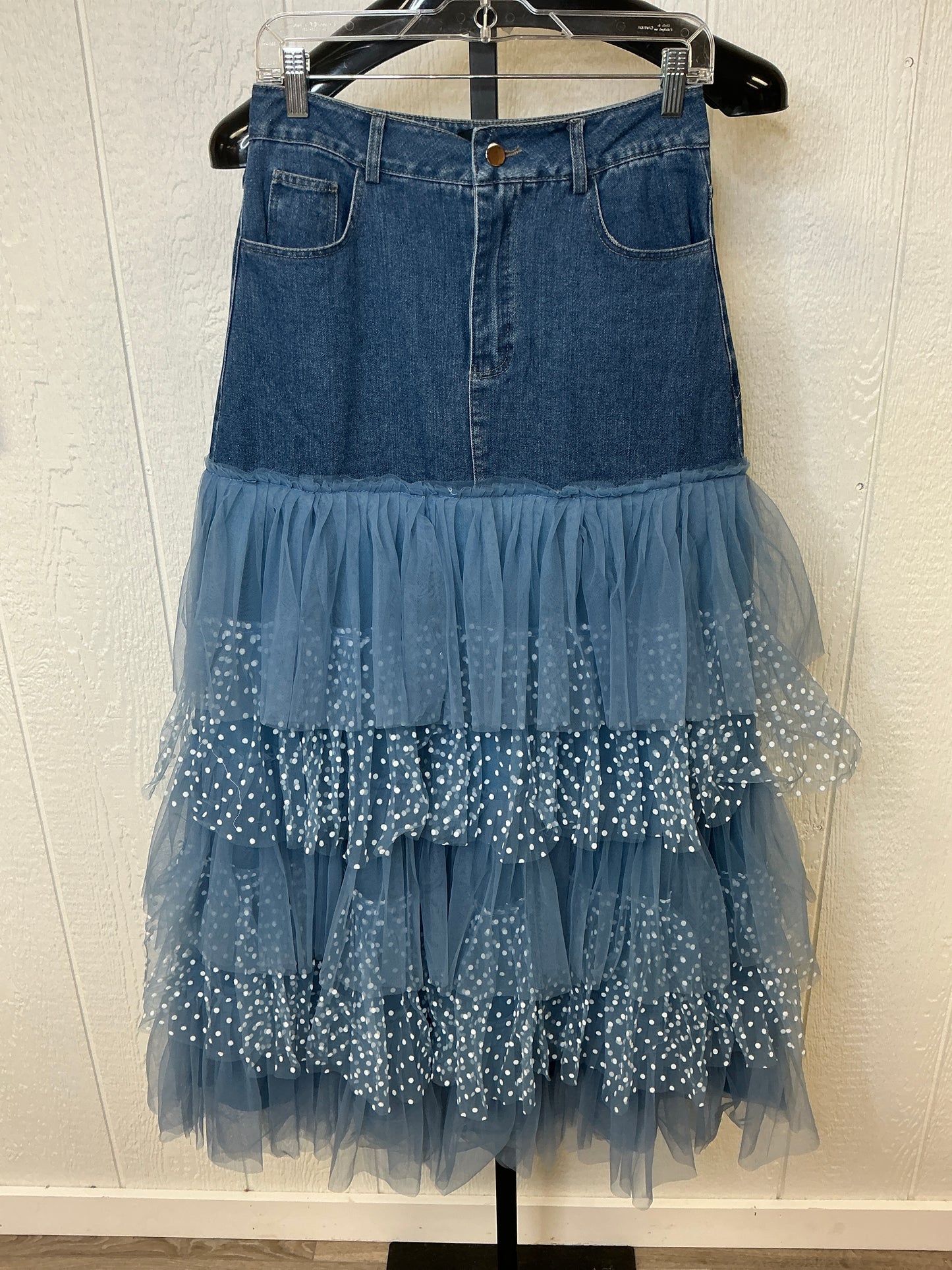 DENIM SKIRT WITH RUFFLE (PC5280