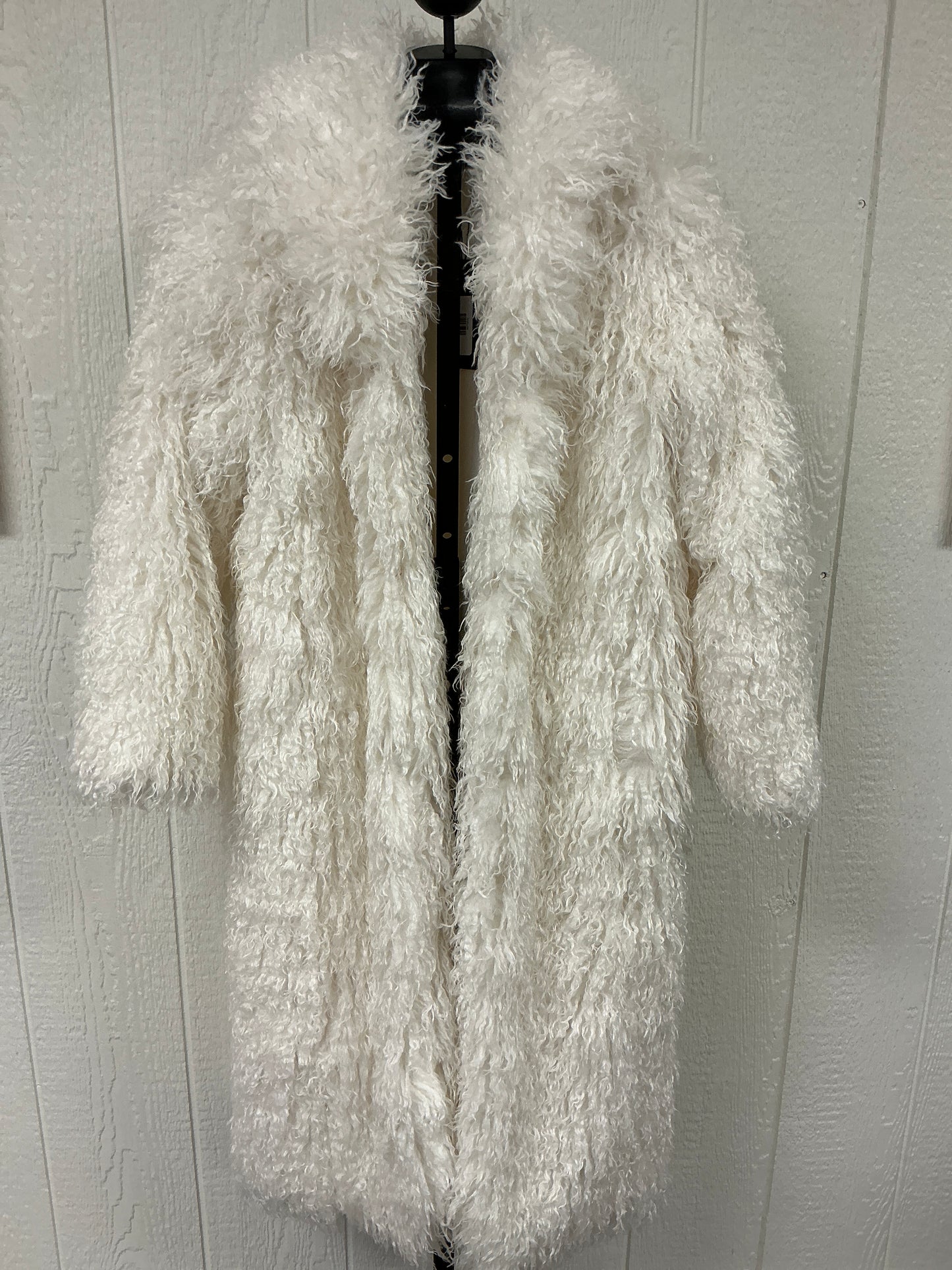 MONGOLIAN WHITE FAUX FUR COAT