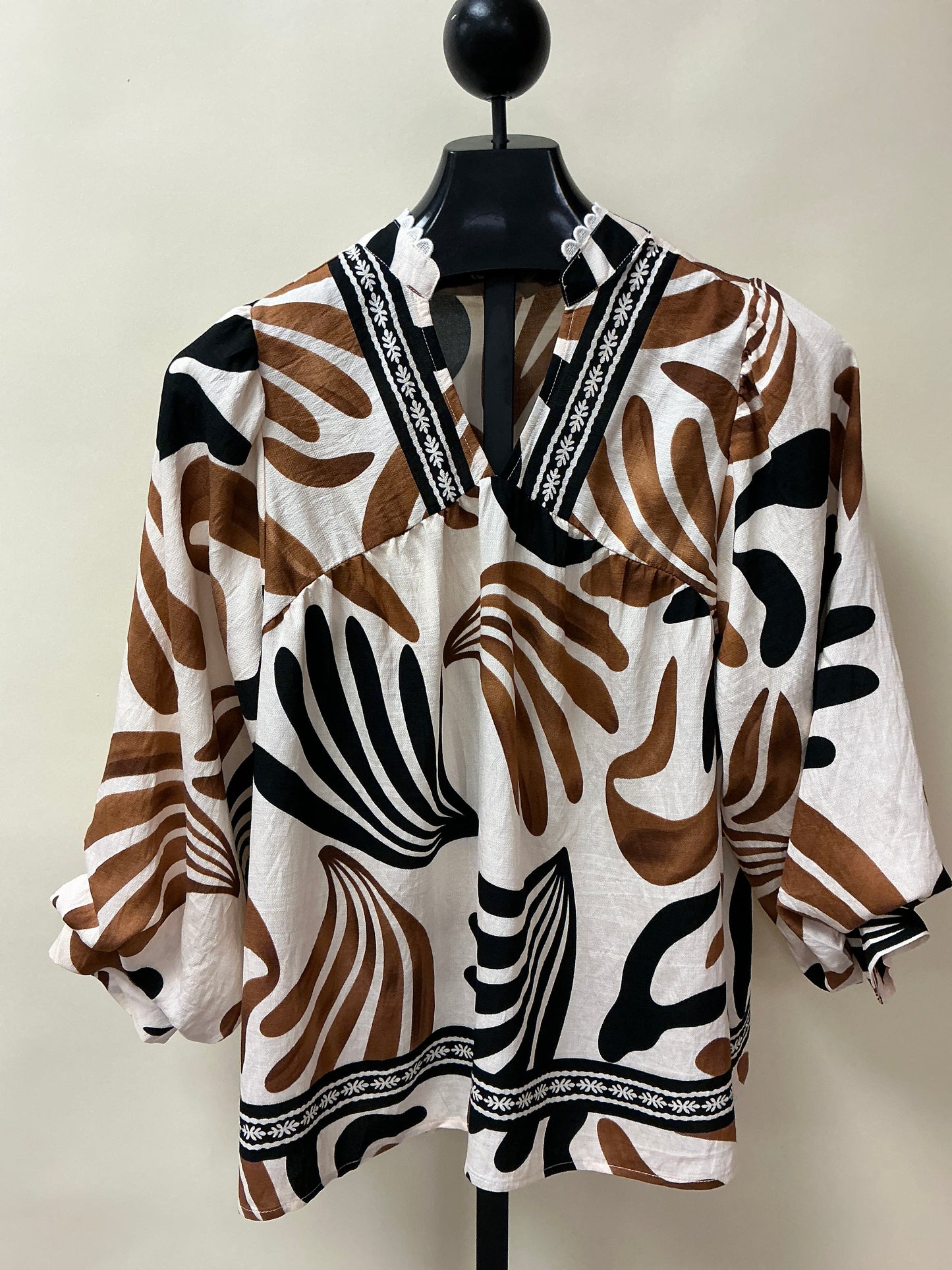 TAUPE MIX BLOUSE