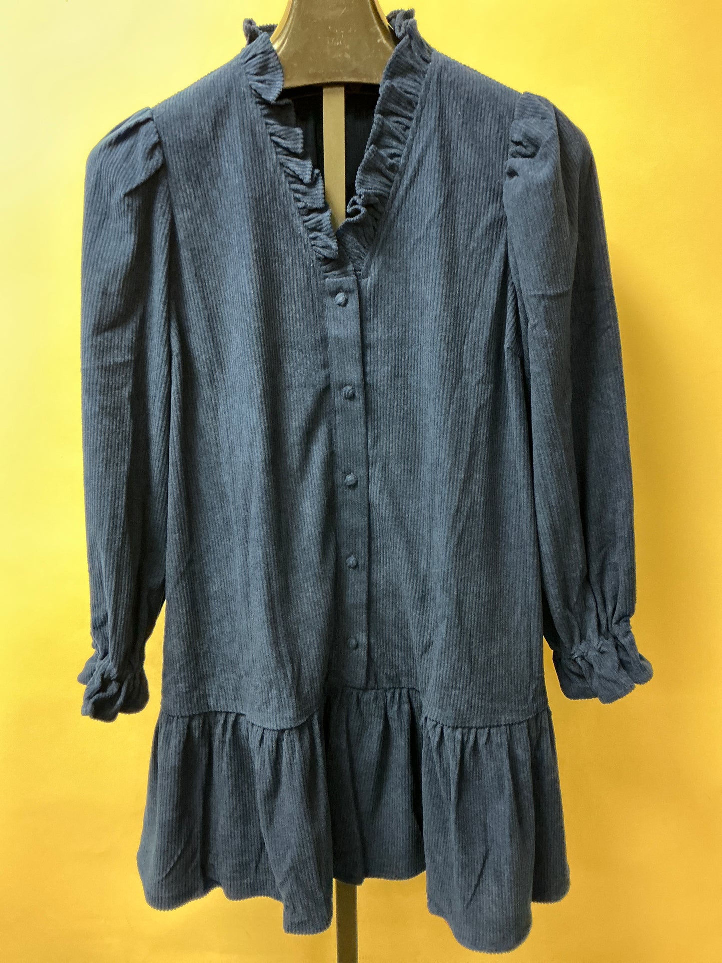 NAVY CORDUROY DRESS (K1159