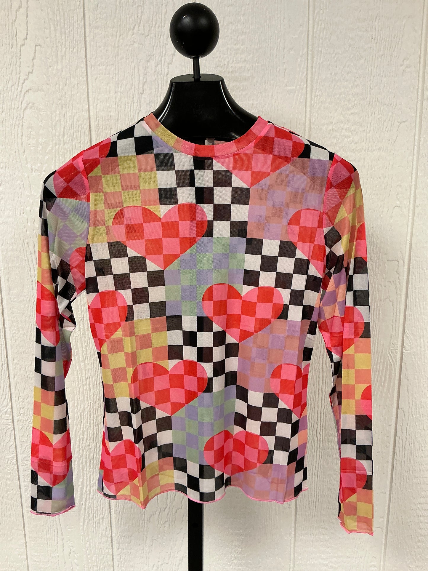 RED/BLK CHECKER MESH TOP