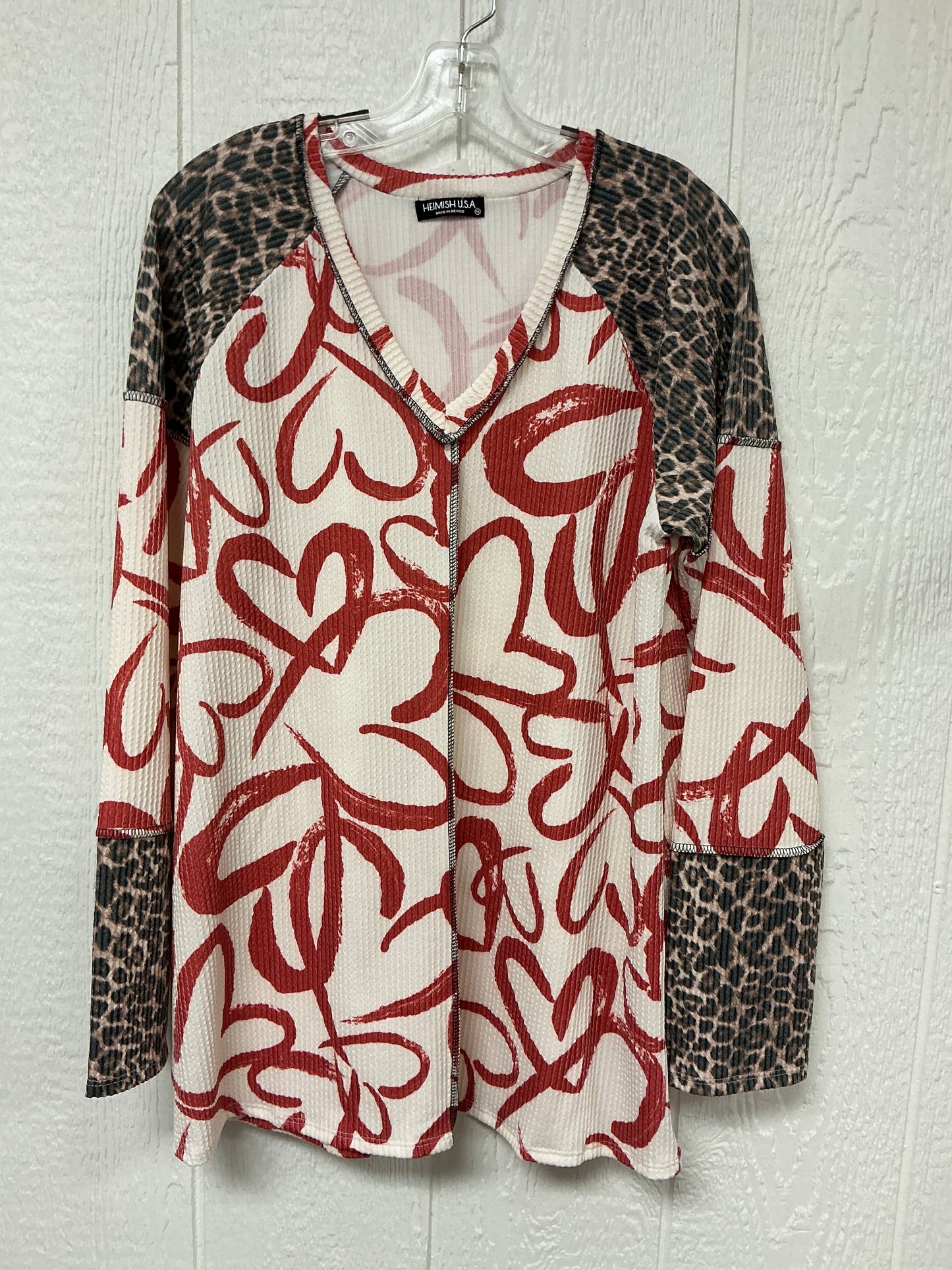 LONG SLV V-NCK HEART TOP