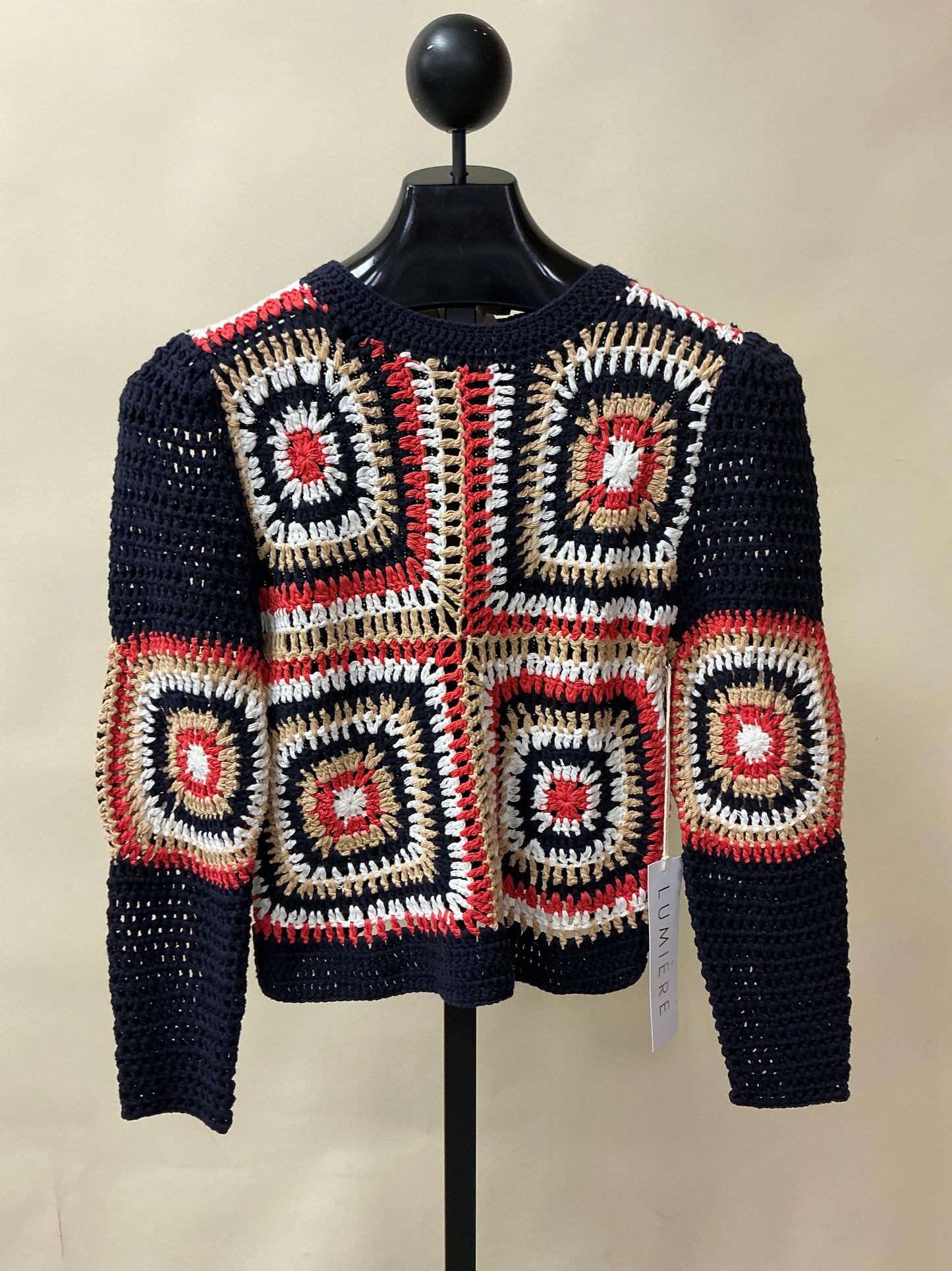 NAUTICAL CHARM CROCHET KNIT SWEATER-PP