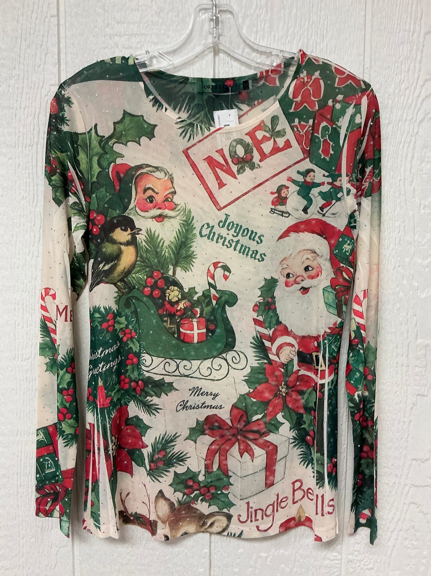 LONG SLV MESH TOP (OLS-4847