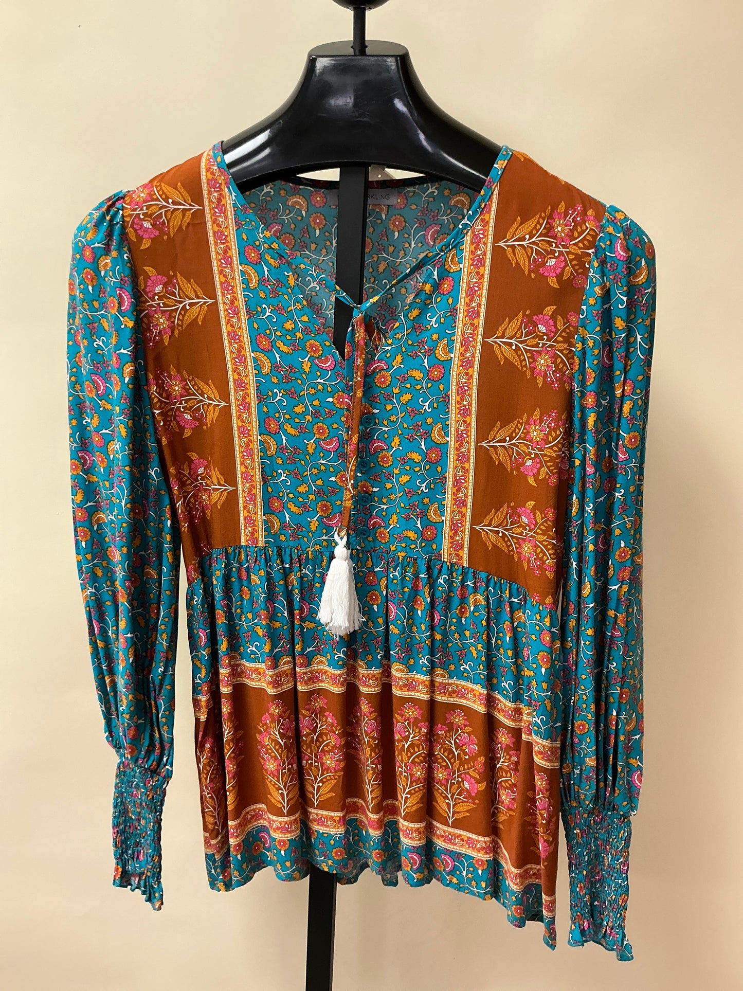 LONG SLV PRINT BLOUSE (W20503838