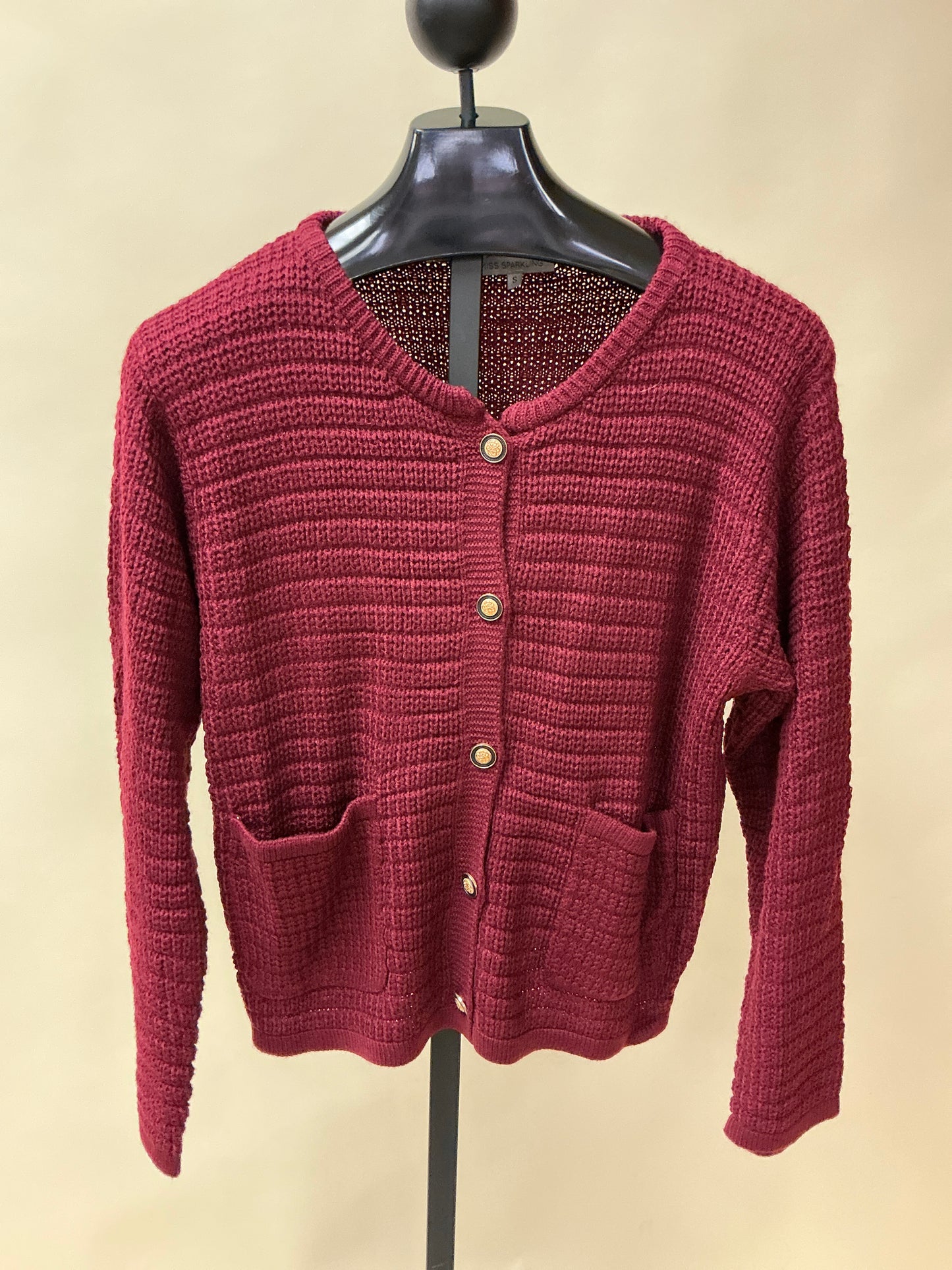 SHORT BUTTON UP SWEATER (W20508601