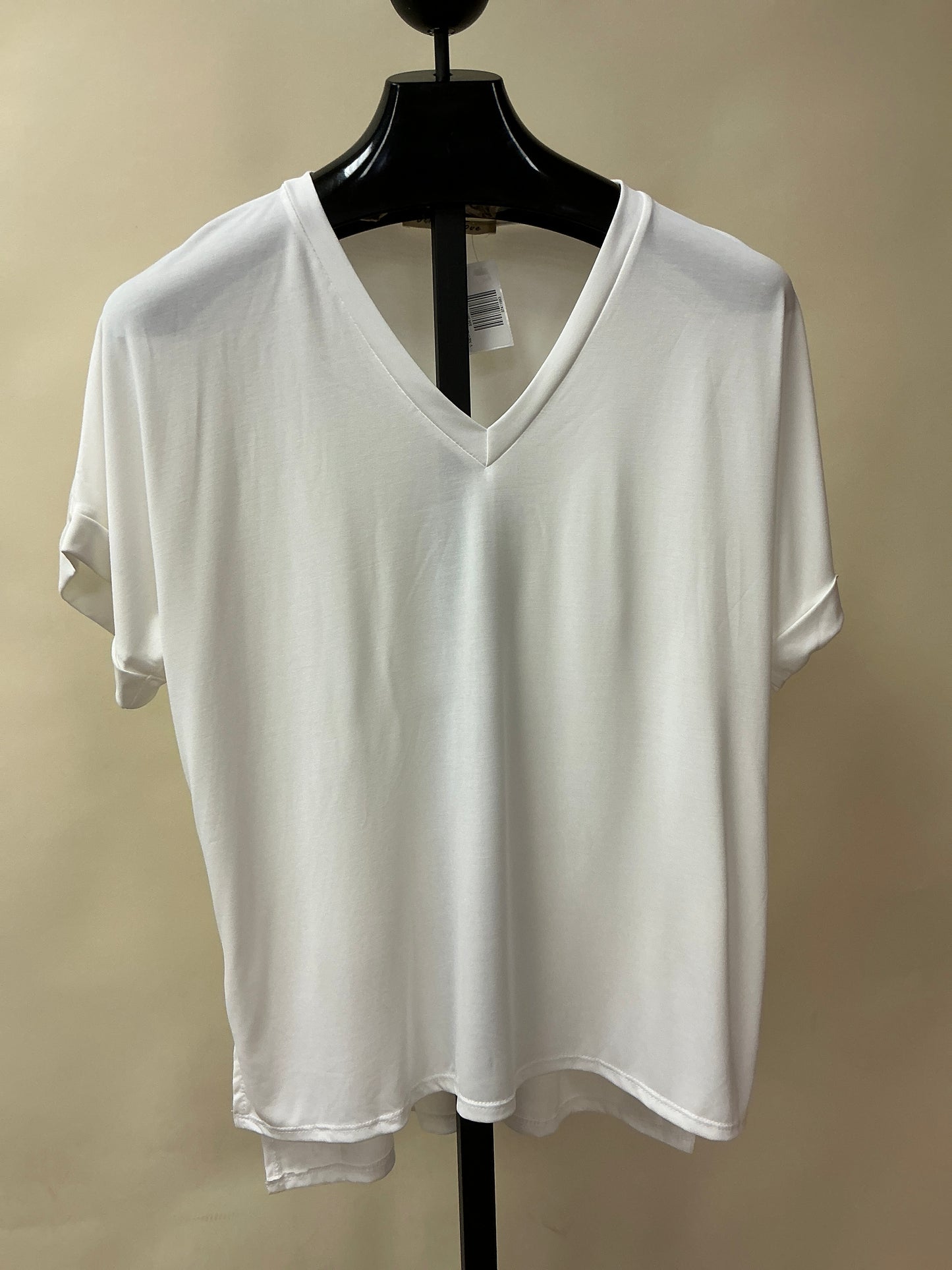 V NECKLINE/DROP SHLDR KNIT TOP