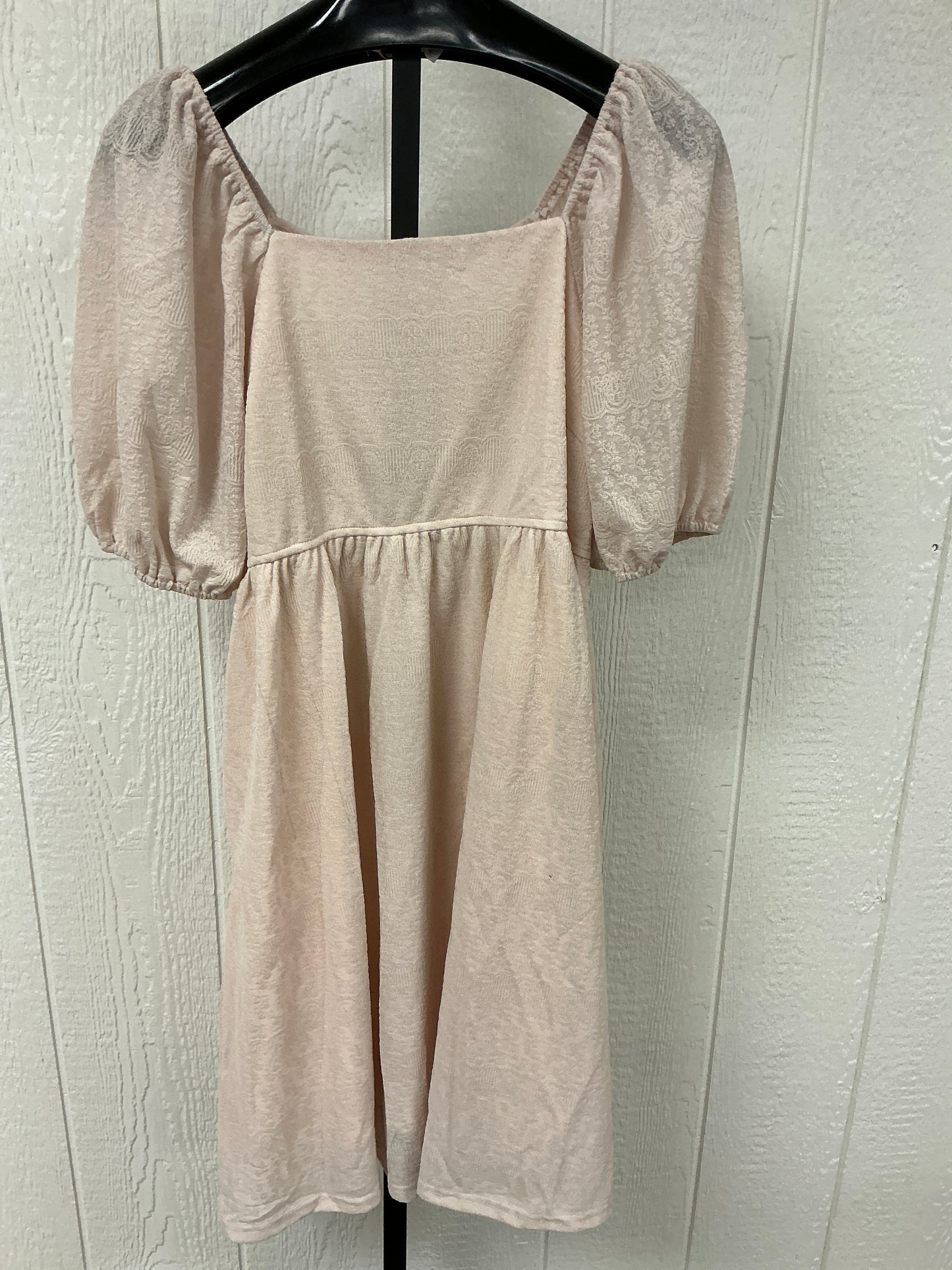 NATURAL SQ NCK PUFF SLV DRESS