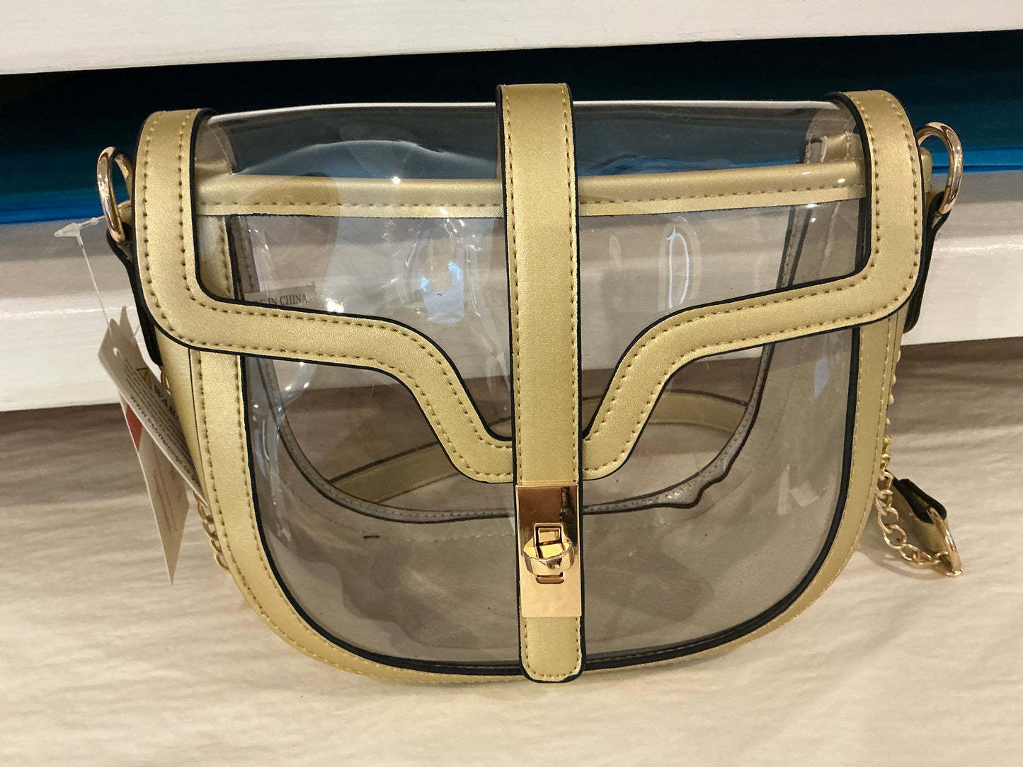 CLEAR TRANSPARENT SADDLE BAG