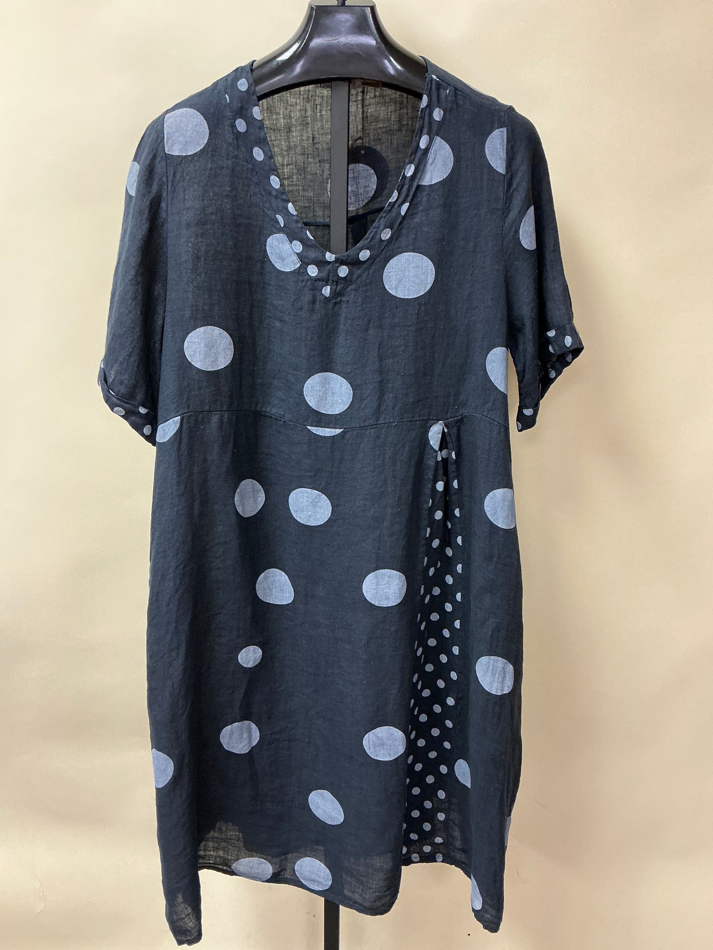 POLKA DOT LINEN DRESS