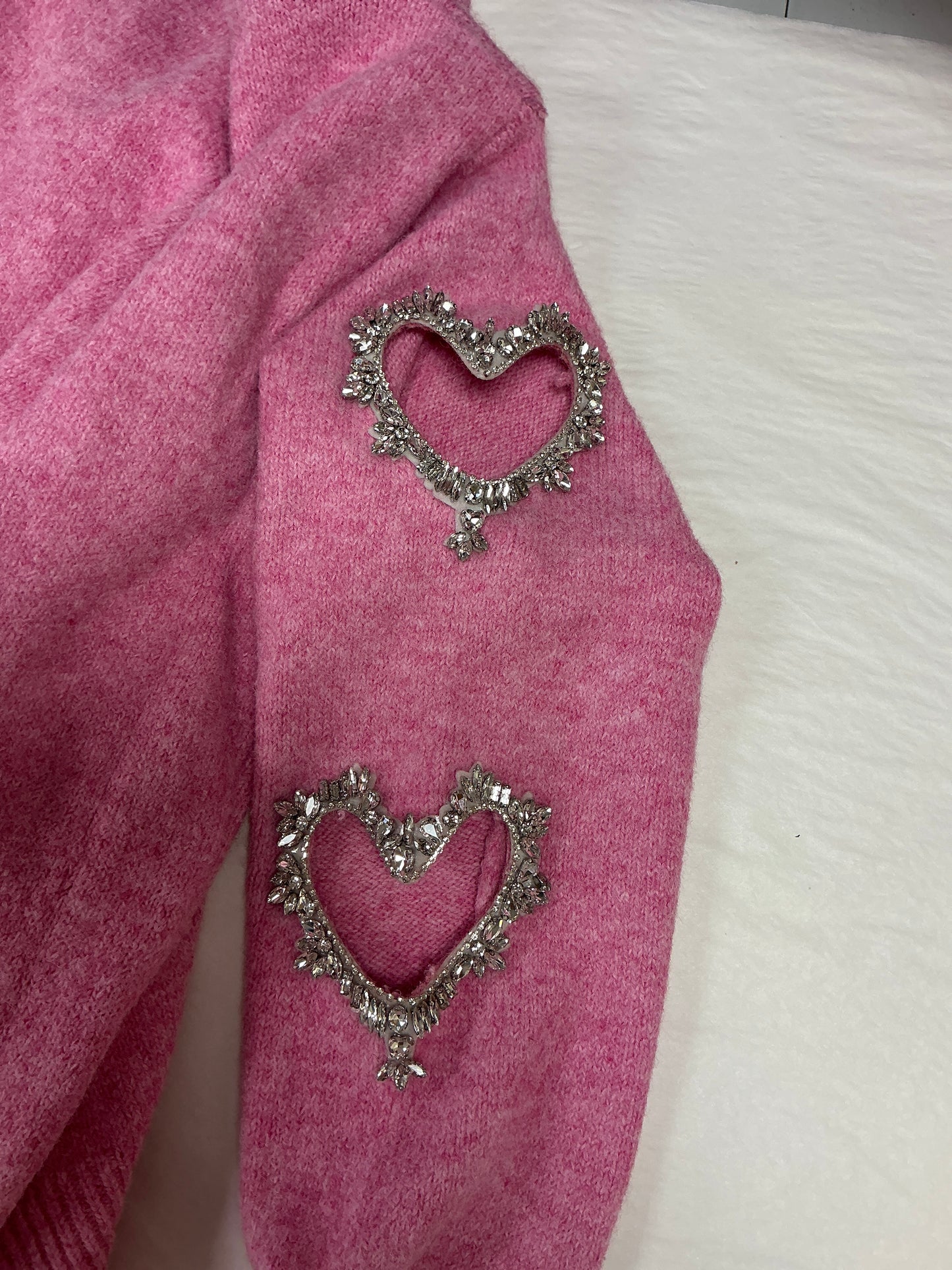 KNIT TOP W/RHINESTONE HEART(CL20827