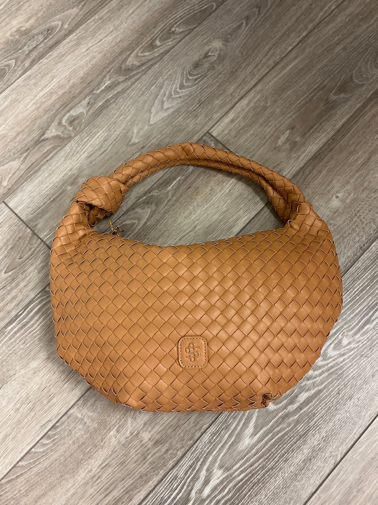 LEATHER KNIT HANDBAG