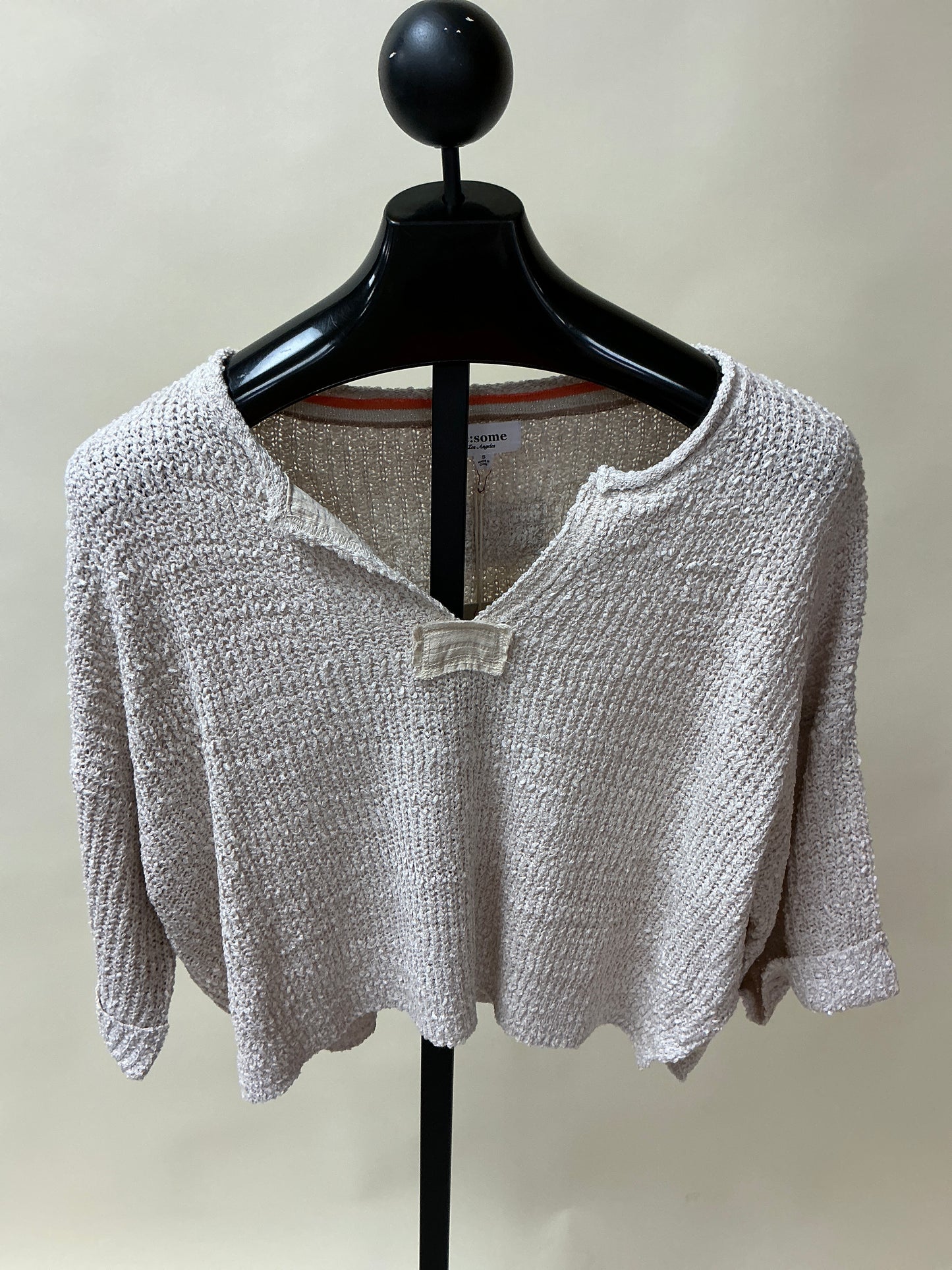TEXTURED V-NECK LONG SLV (SK11095
