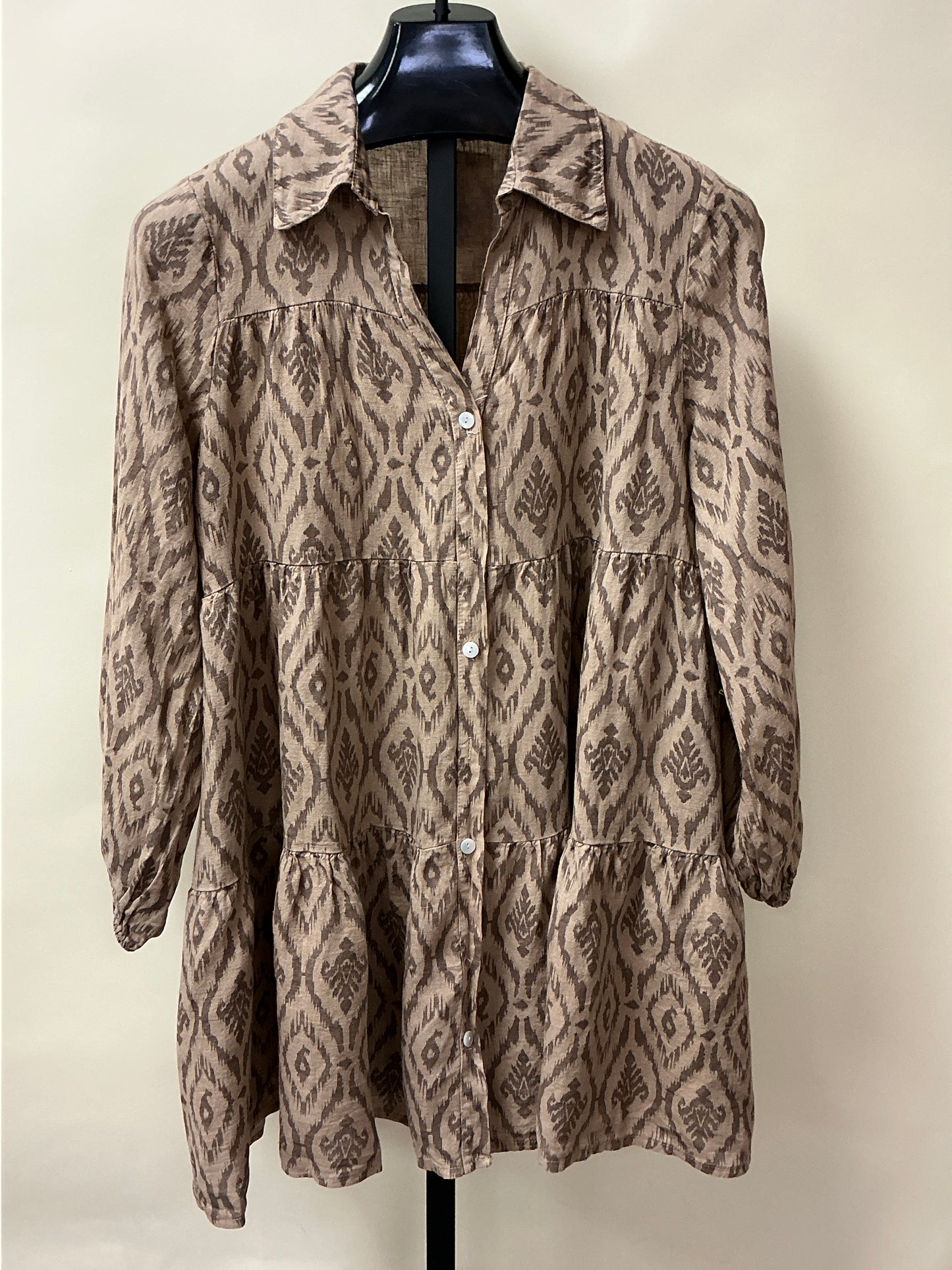 BUTTON DOWN ANIMAL PRINT DRESS
