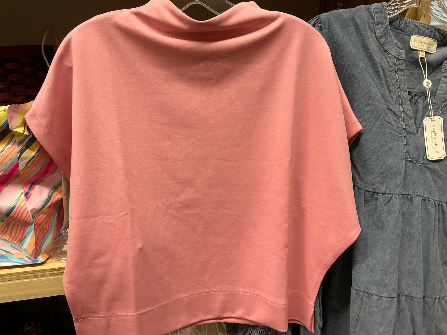 SHORT SLV MOCK NECK(TK14627