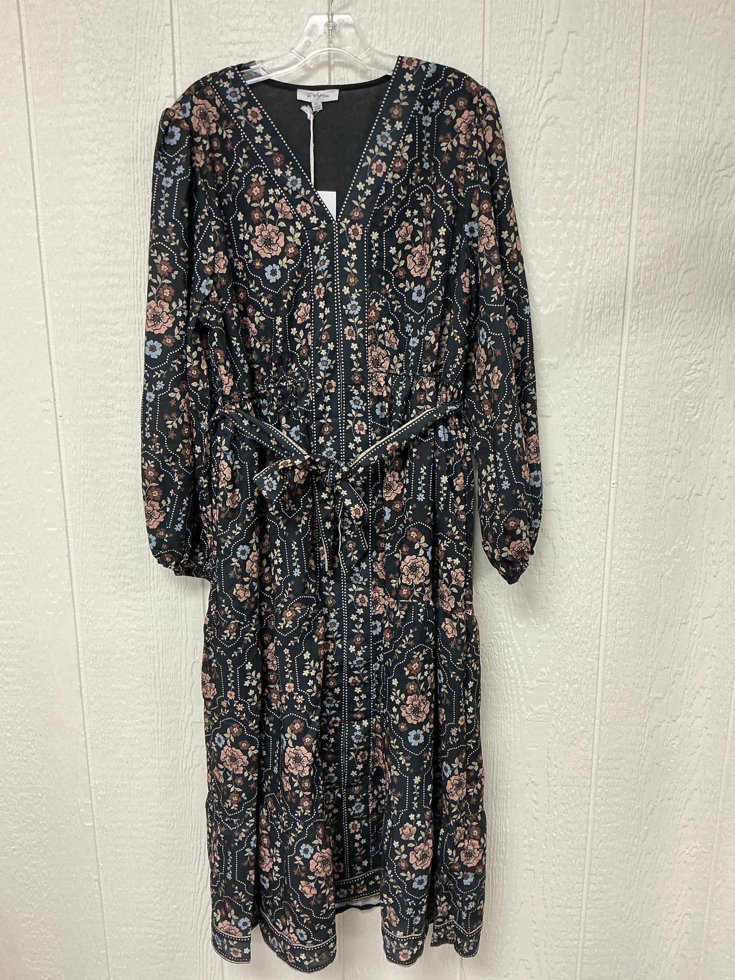 PRINTED FLORAL V/NCK MIDI