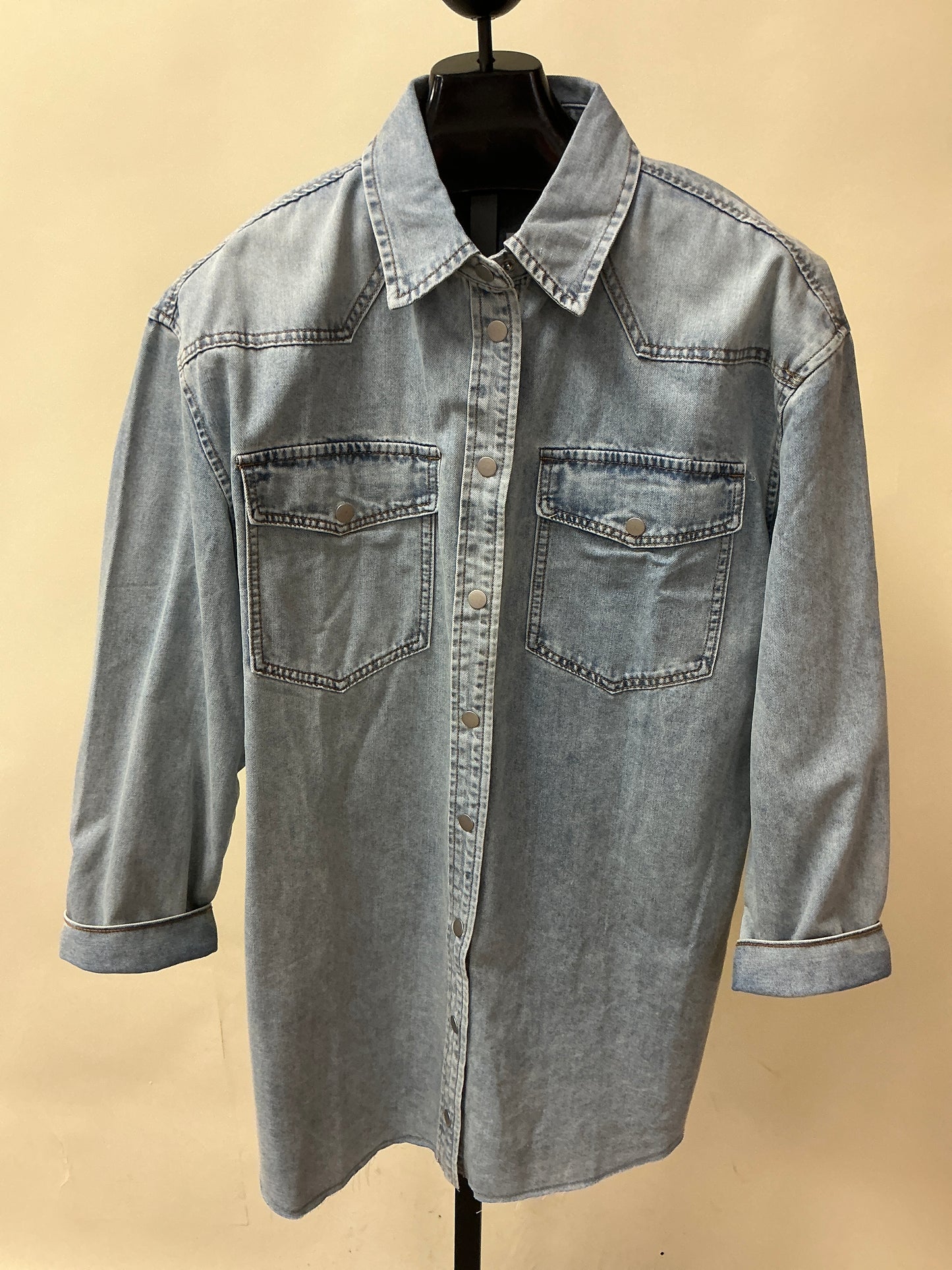 DENIM BUTTON DOWN SHIRT DRESS(AD4352