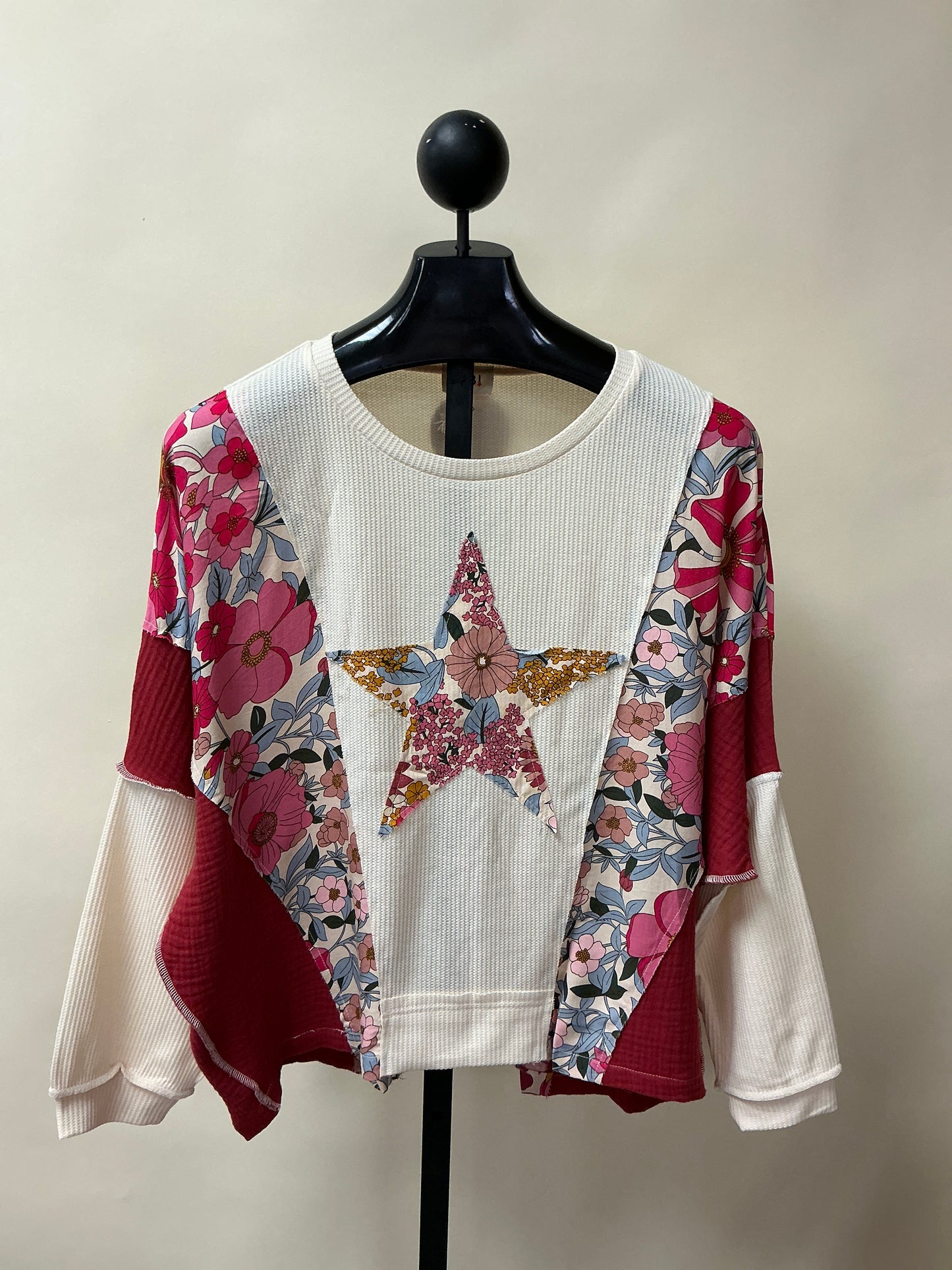 MIXED PRINT KNIT TOP (IT2735R-01