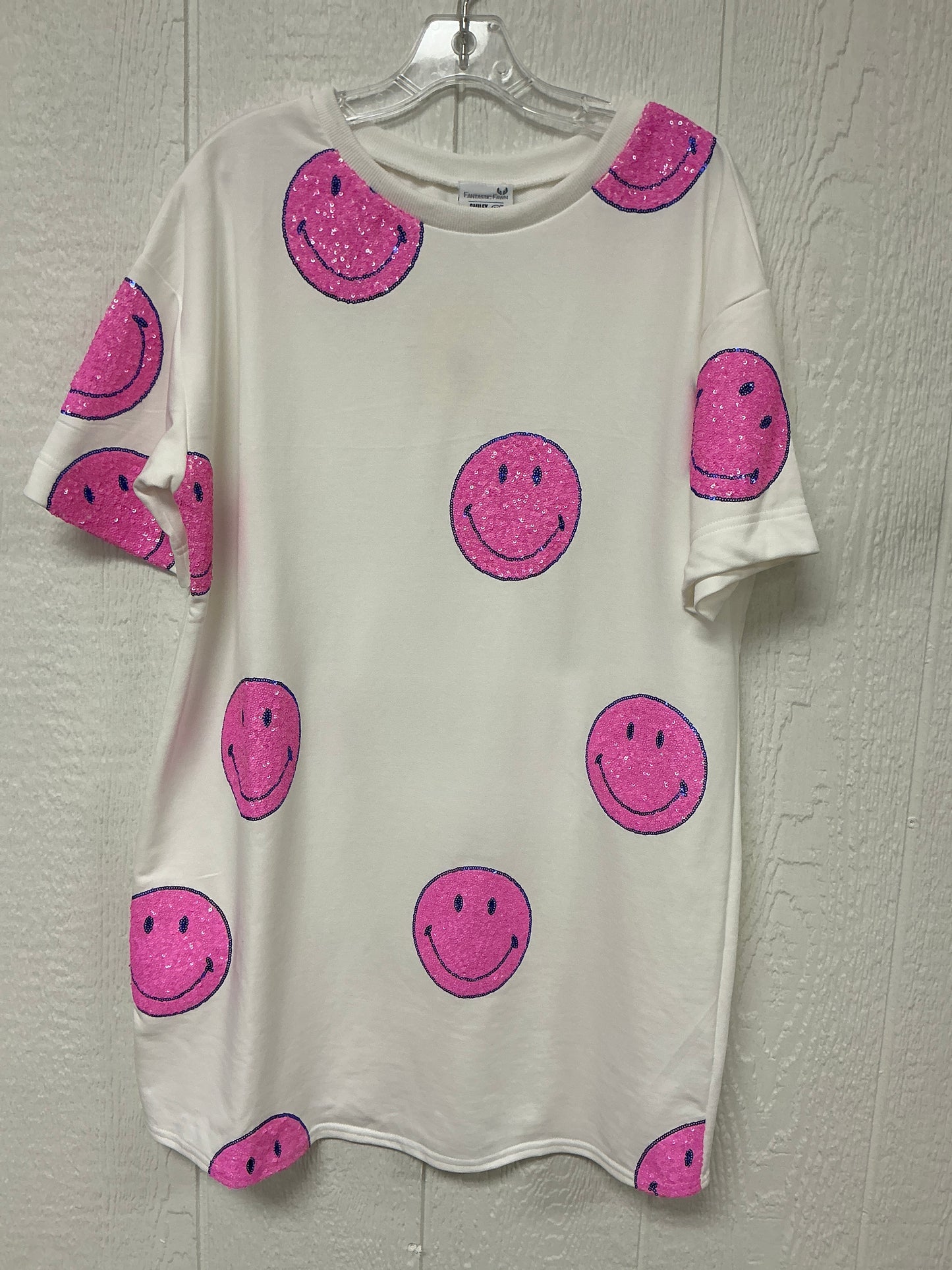 TUNIC DRESS W/SMILEY SEQ DETAIL