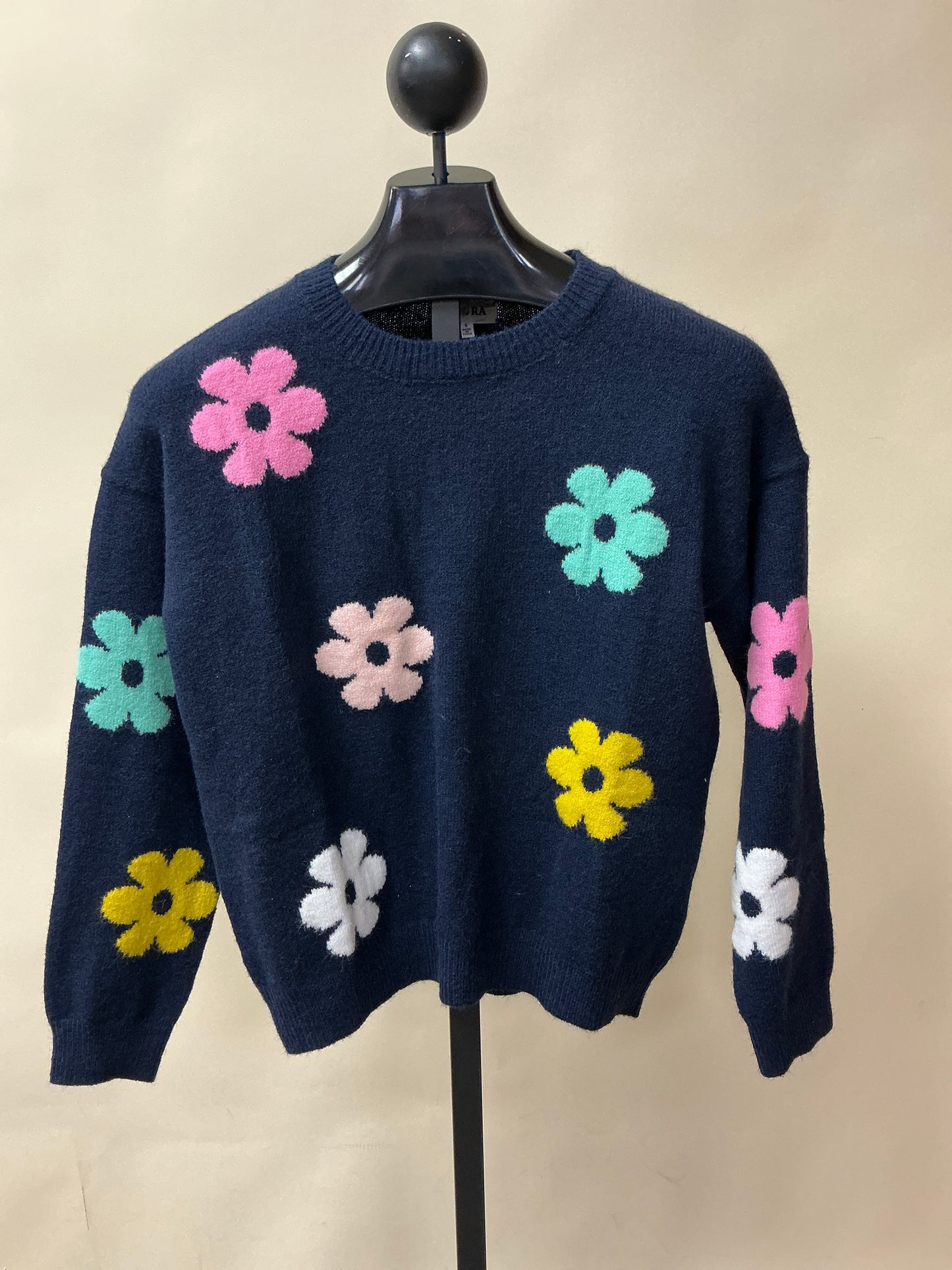 BOAT NECK SLV FLOWER SWEATER (CESW2650