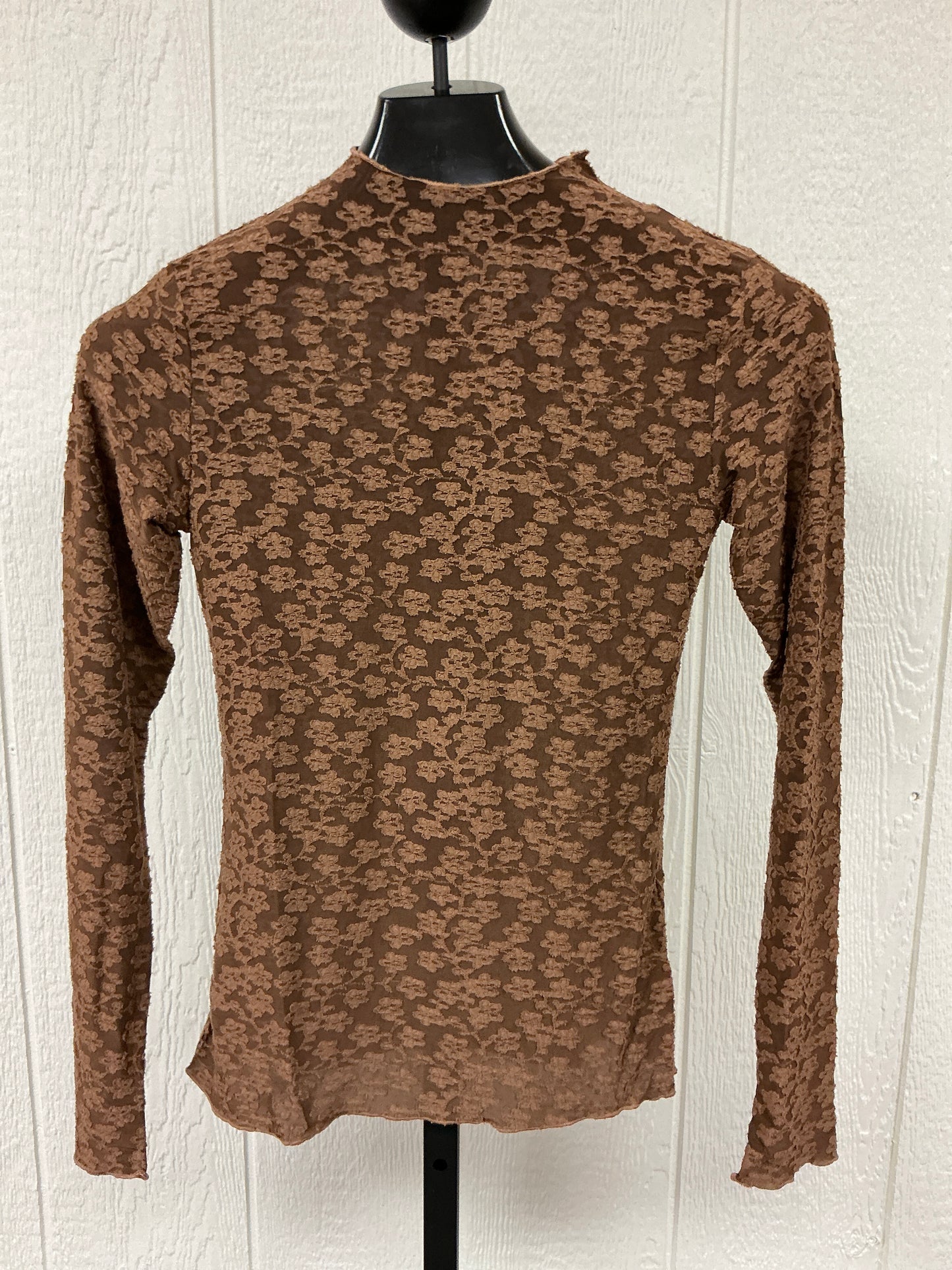 BROWN MESS FITTED TOP (ET71728