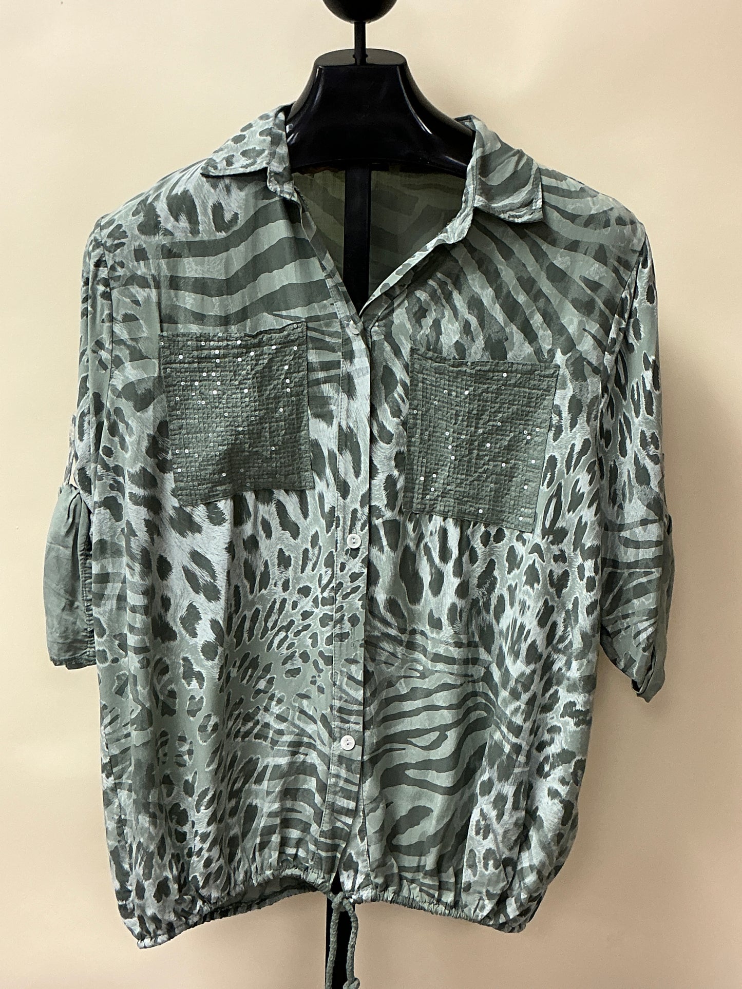 LINEN DOUBLE POCKET TOP