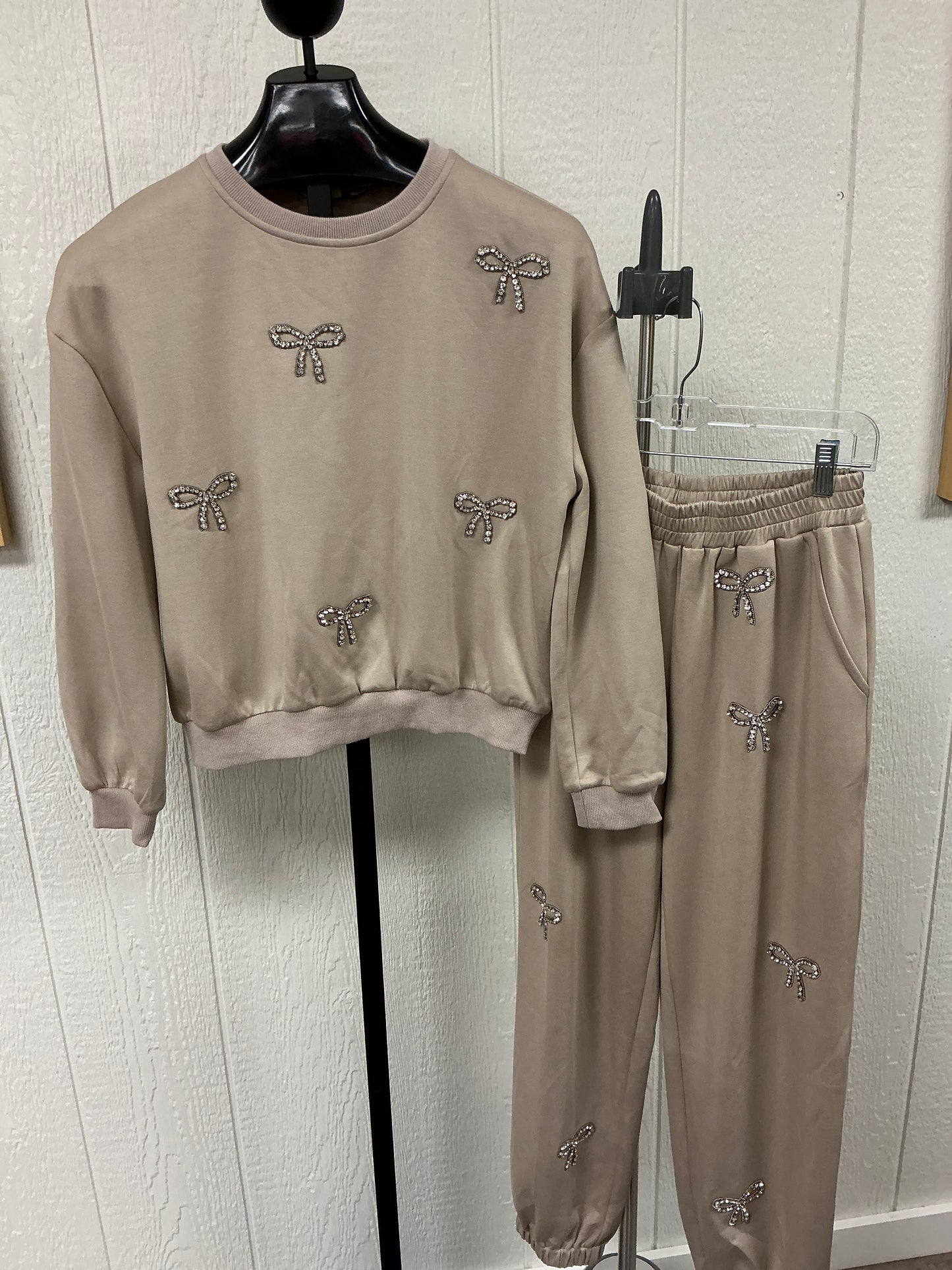 RHINESTONE EMB KNIT SET