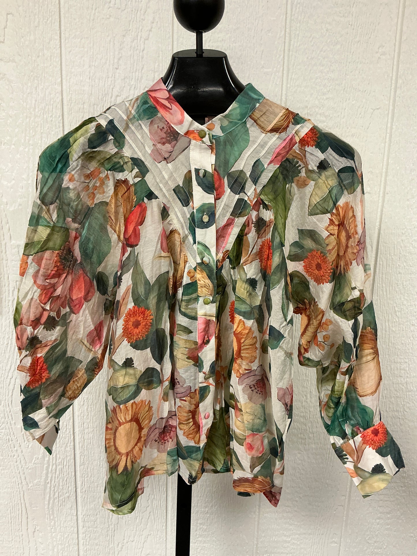 FLORAL PRINT BUTTON DOWN TOP