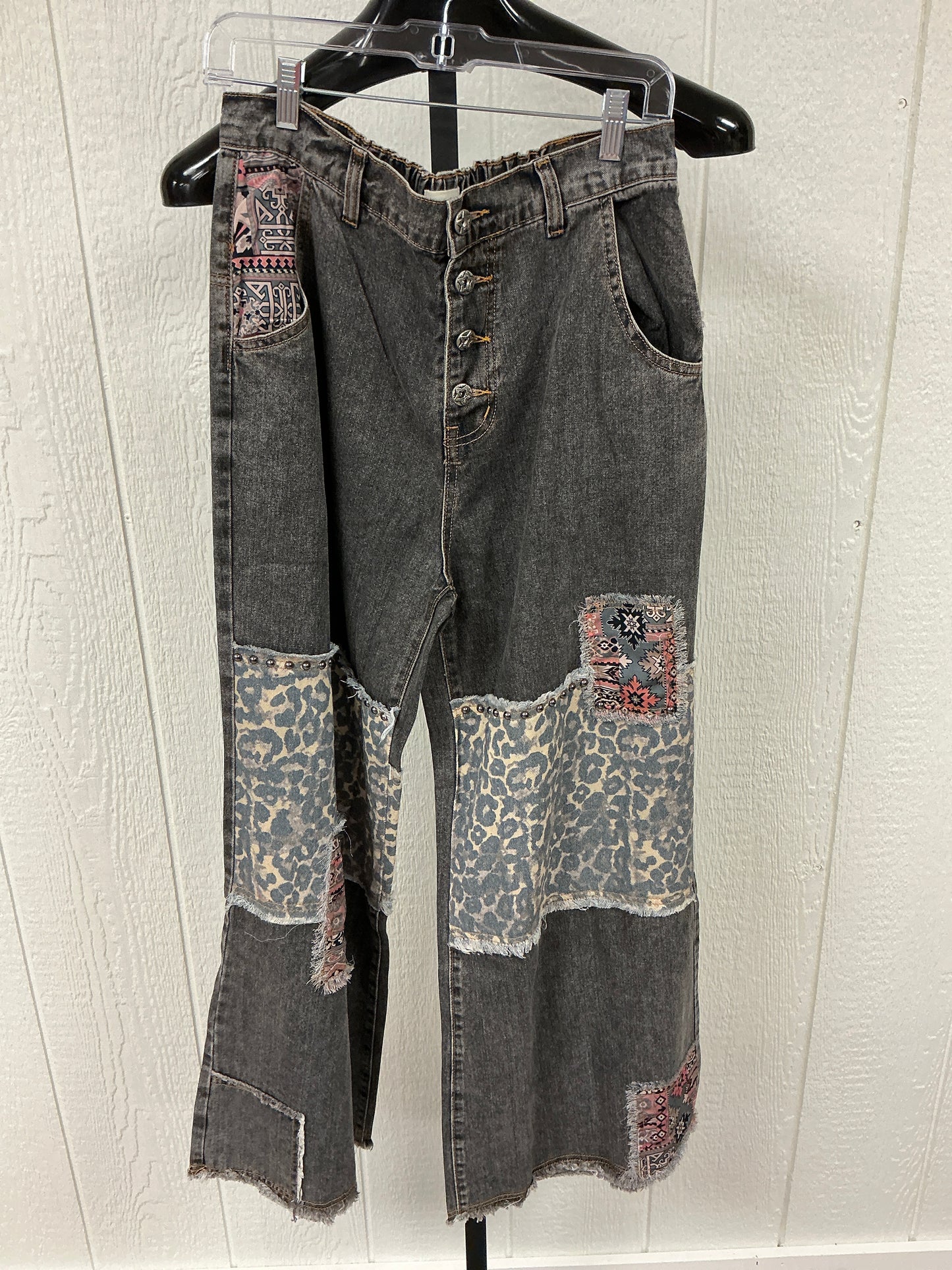 GREY DENIM PATCHWORK JEAN