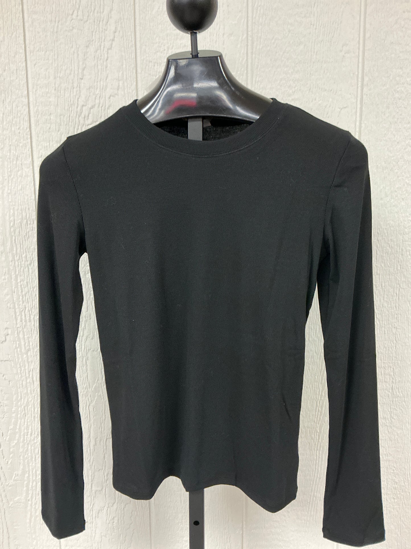 BLK LONG LSV RIBBED KNIT TOP