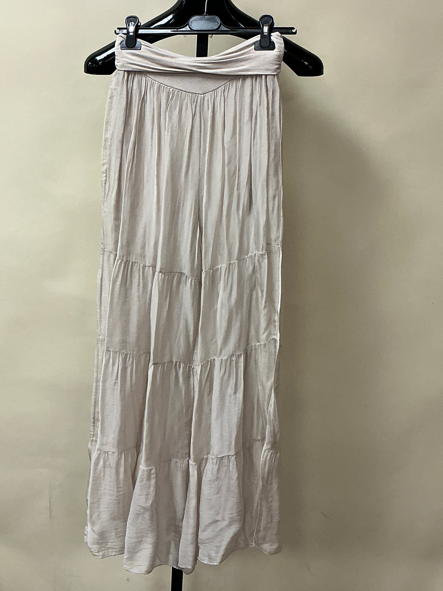 CREAM SILK TIERD PANTS