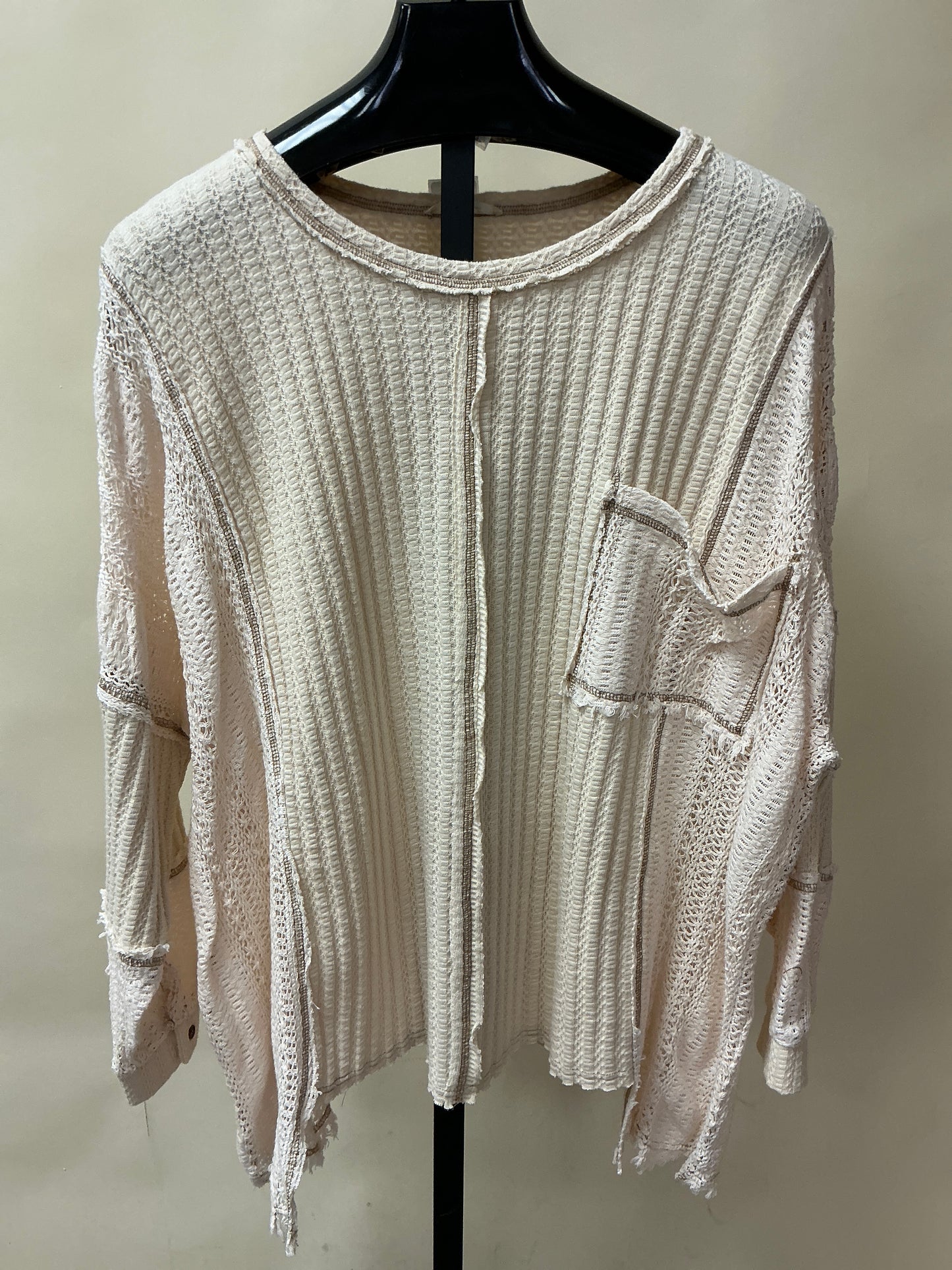 FABRIC MIXED OVERSIZED TOP(JT0439
