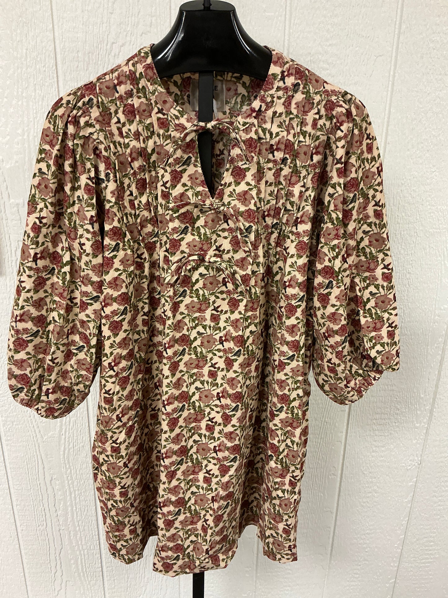 FLORAL CORDUROY DRESS