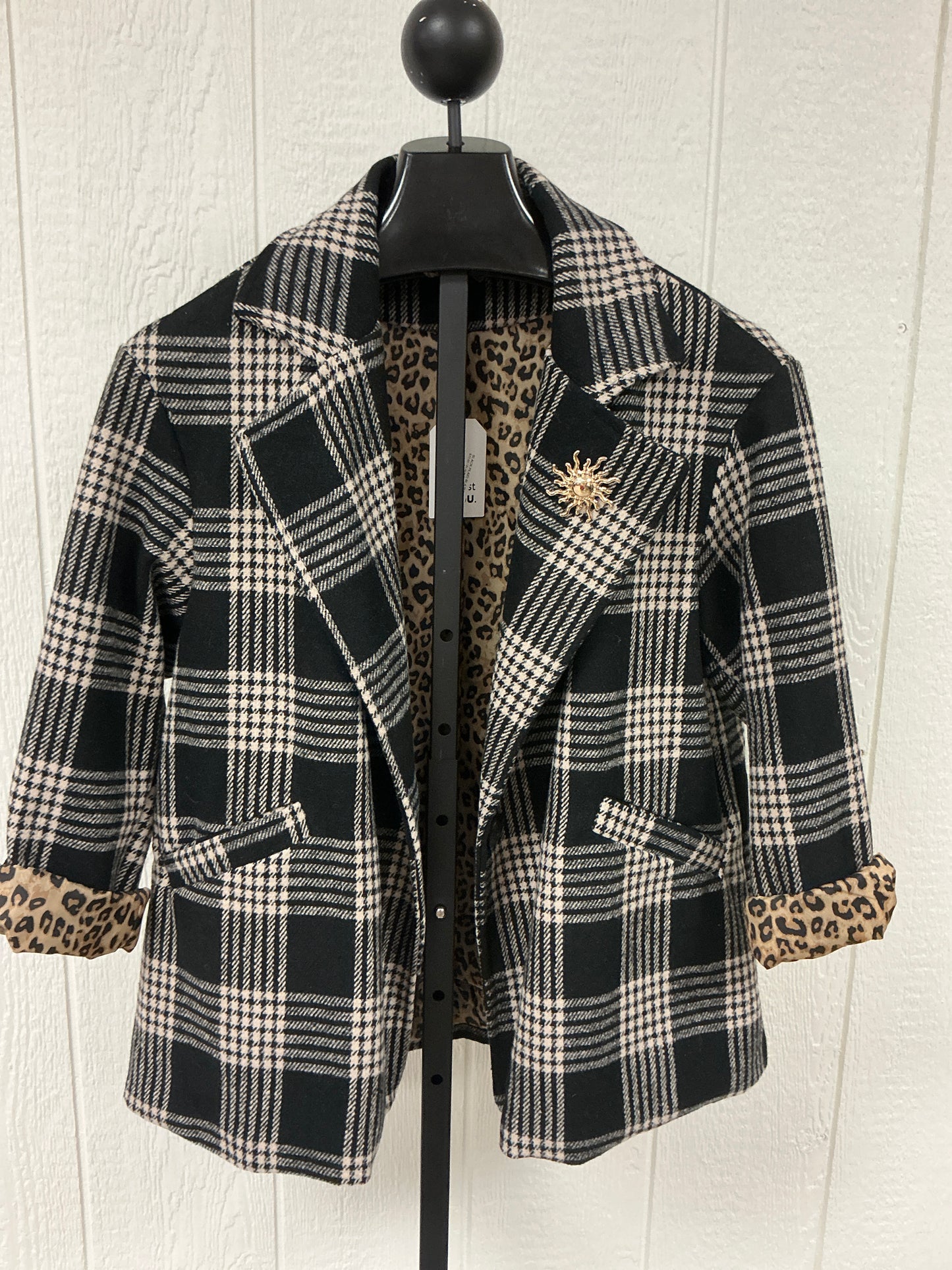 BLACK PLAID BLAZER (760-1