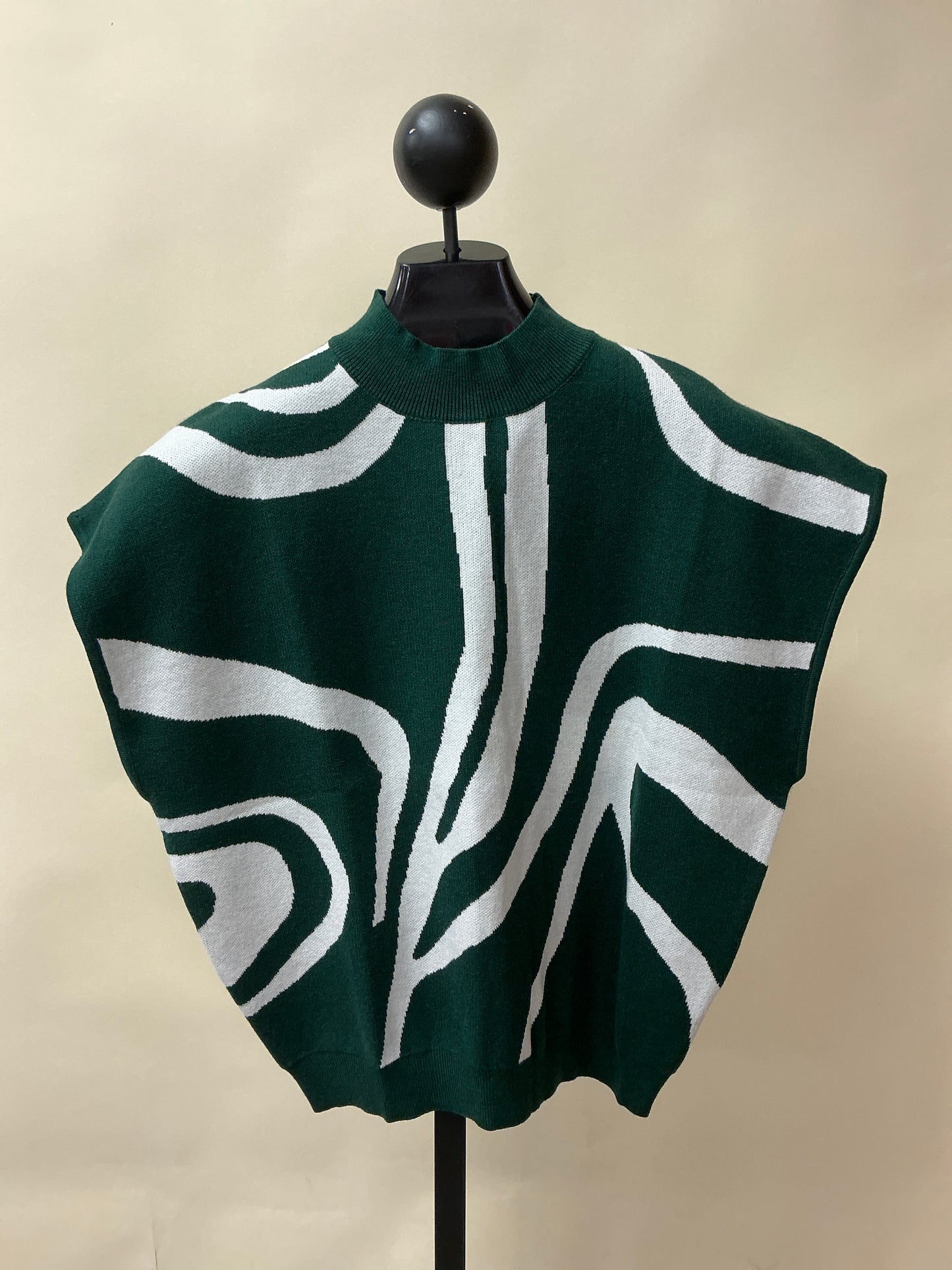 EVERGREEN SWIRL HIGH NECK SWEATER-PP