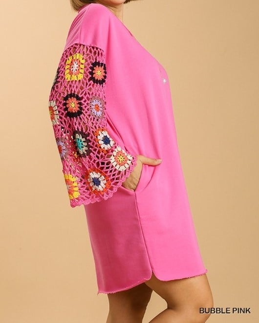 CROCHET SLV DRESS (DR152401)