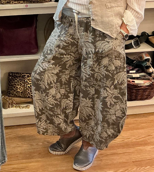 TAUPE FLORAL PANTS