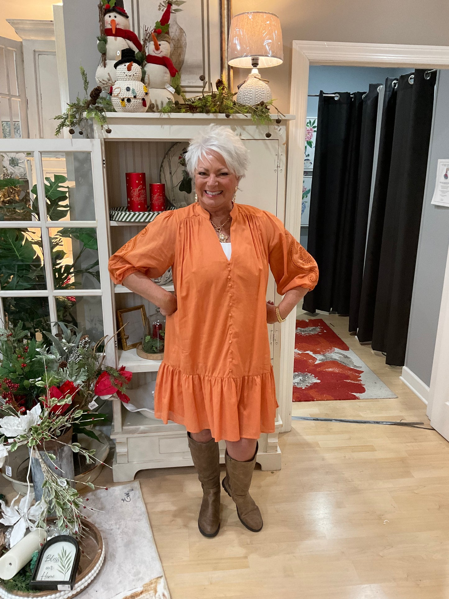 SCHIFFLI CUTWORK EMB DRESS